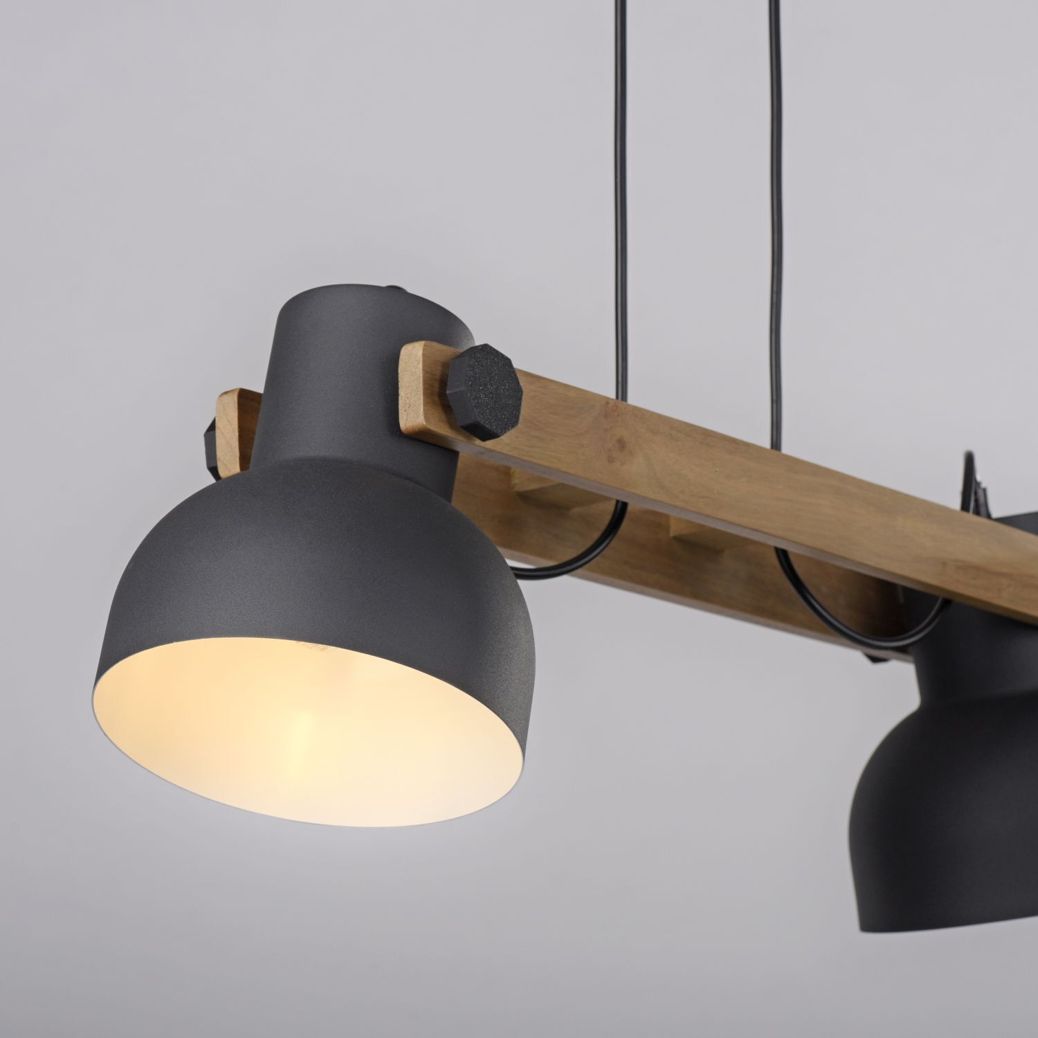 Industrial Pendelleuchte Holz Metall E27 flexibel Lampe, Leuchte, Deckenventilator, Gerät, Elektrisches Gerät