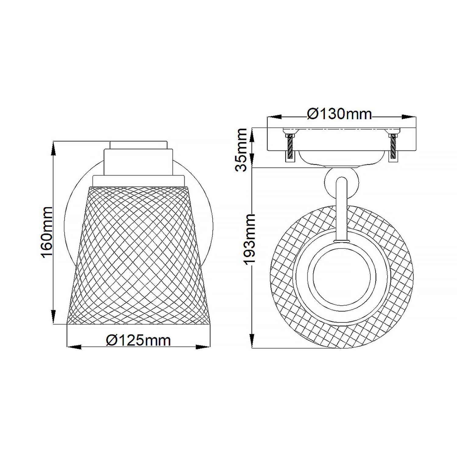 Lampe de salle de bain murale avec LED G9 IP44 hauteur 16 cm métal verre
