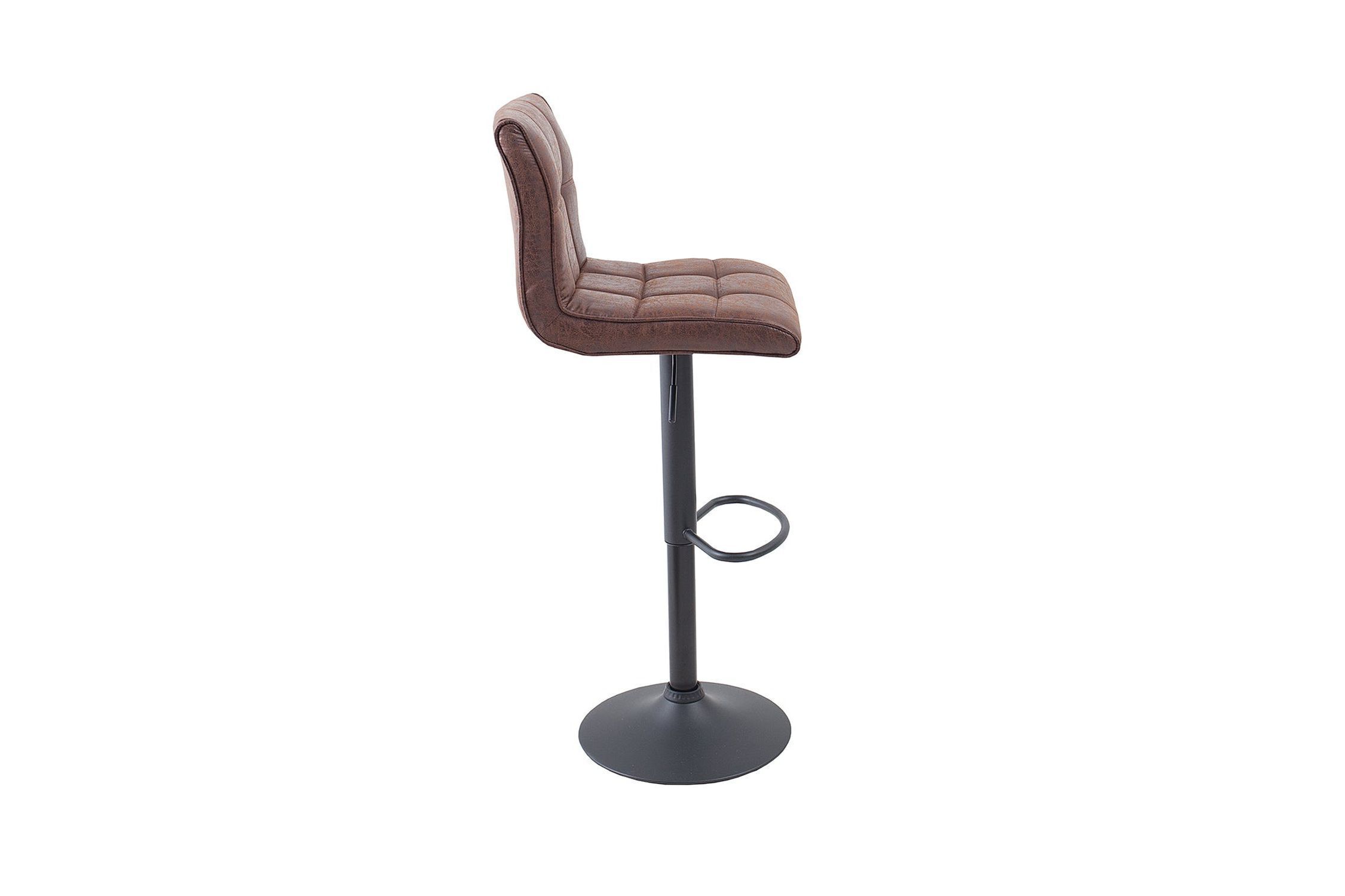 Chaise de comptoir réglable en hauteur Tissu Métal Marron Noir Moebel, Barhocker