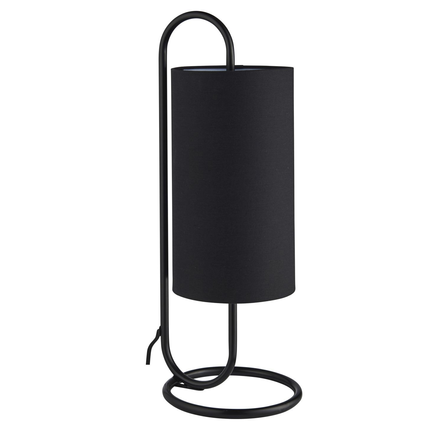 Tischlampe Schwarz 50 cm hoch Stoff Metall Modern E27