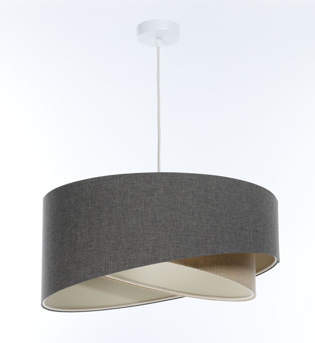 Suspension réglable Marron Beige E27 ronde Ø 45 cm Moderne Lampe