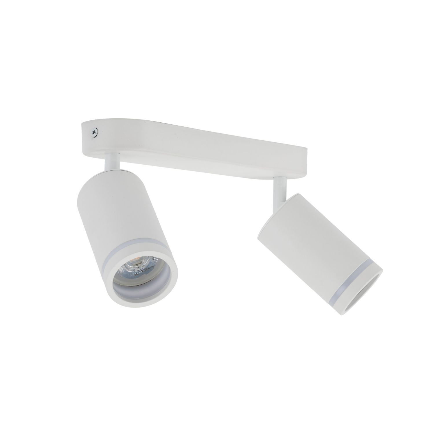 Plafonnier blanc métal 43,5cm orientable 2 flammes GU10