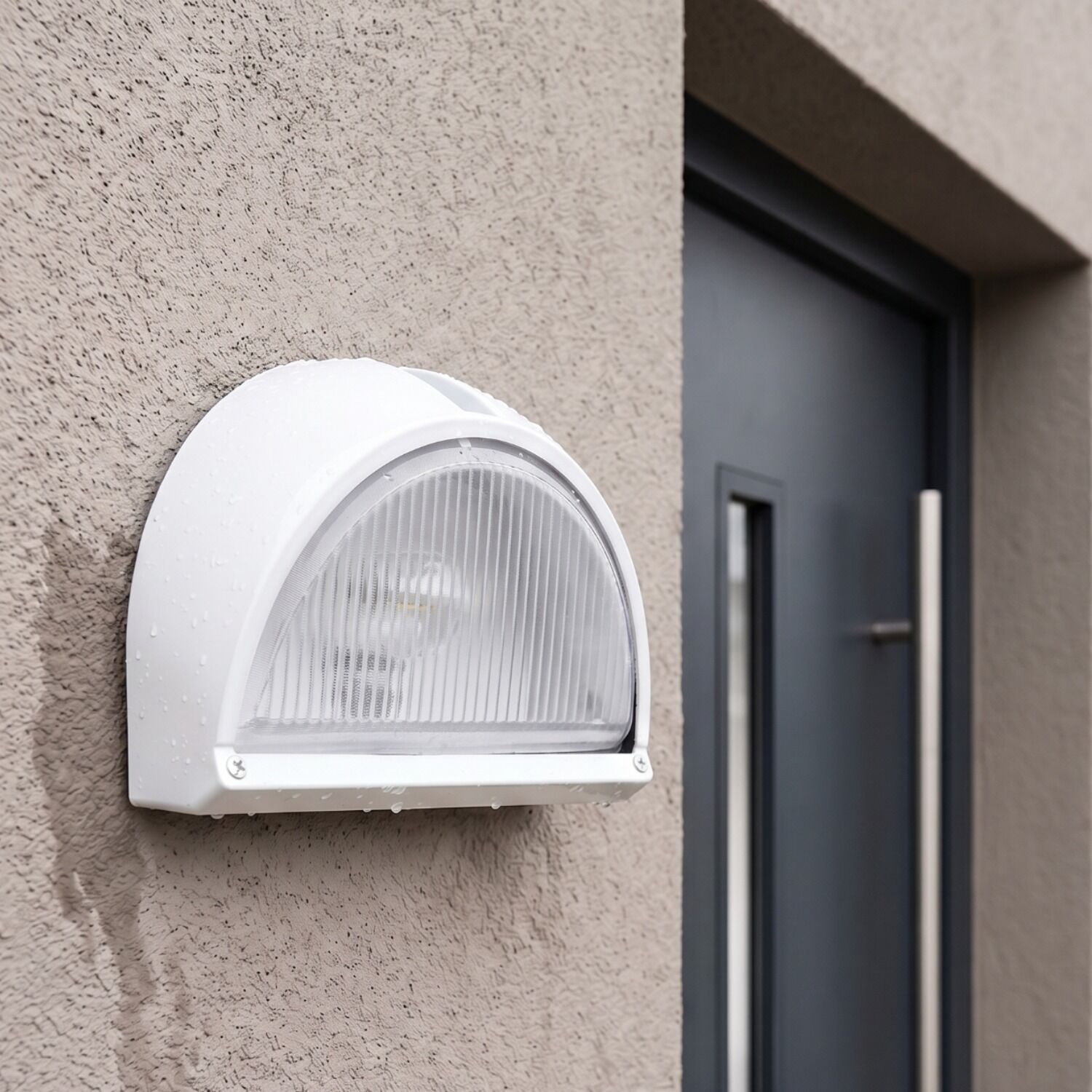 außenleuchte, Wandleuchte, Halbkugelform, grau, Outdoor-Licht