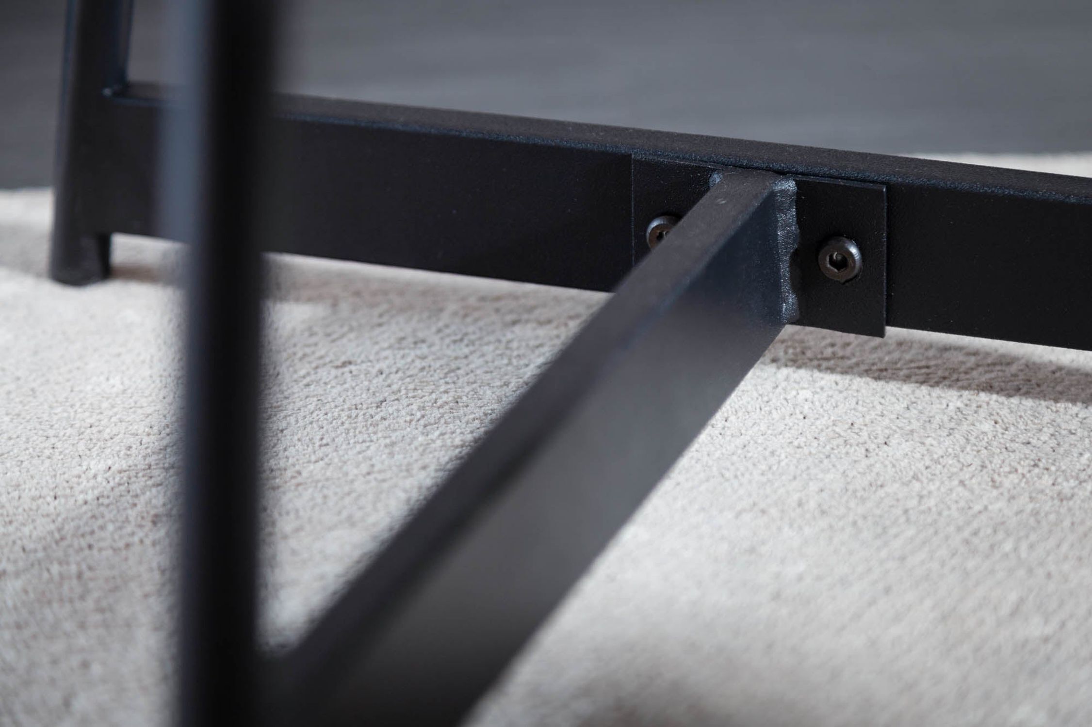 Table d'appoint bois (chêne) métal 45 x 45 cm Moebel