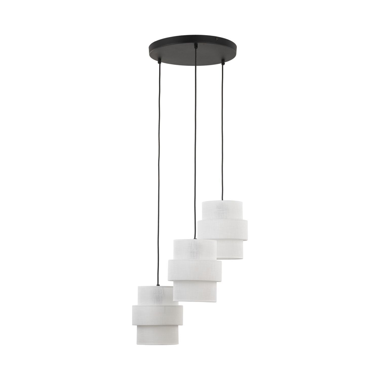 haengelampe-pendelleuchte-mehrflammig-buerolampe-greet-3x-e27-bis-15w-schwarz-weiss-metall-stoff-le111300-01 Pendelleuchte, hängende Lampe, weiße Schirme, mehrstufig, Deckenmontage