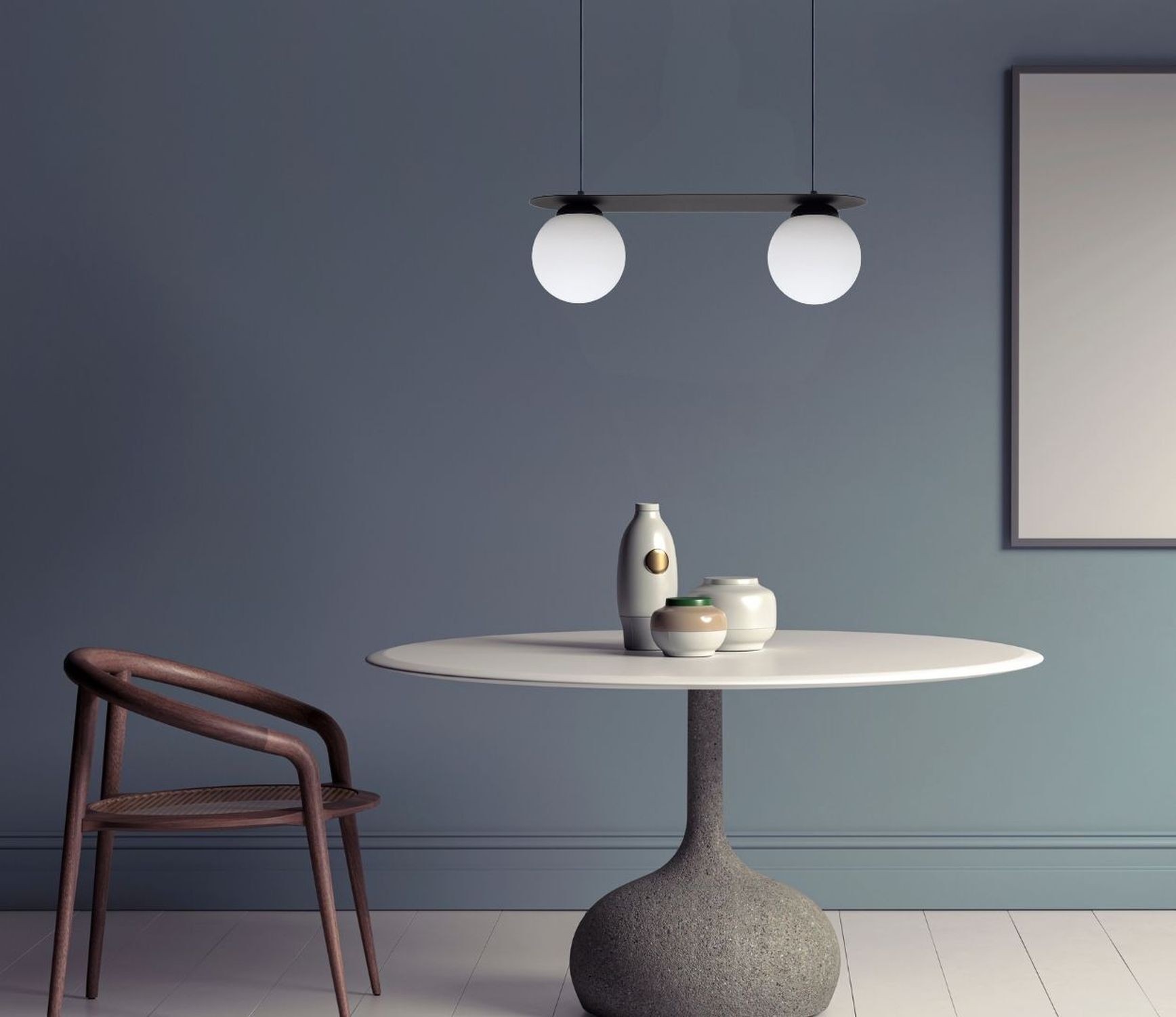 Blendarme Pendelleuchte Glaskugeln E27 2-flmg Schwarz Moebel, Tabelle, Lampe, Esstisch, Tischplatte