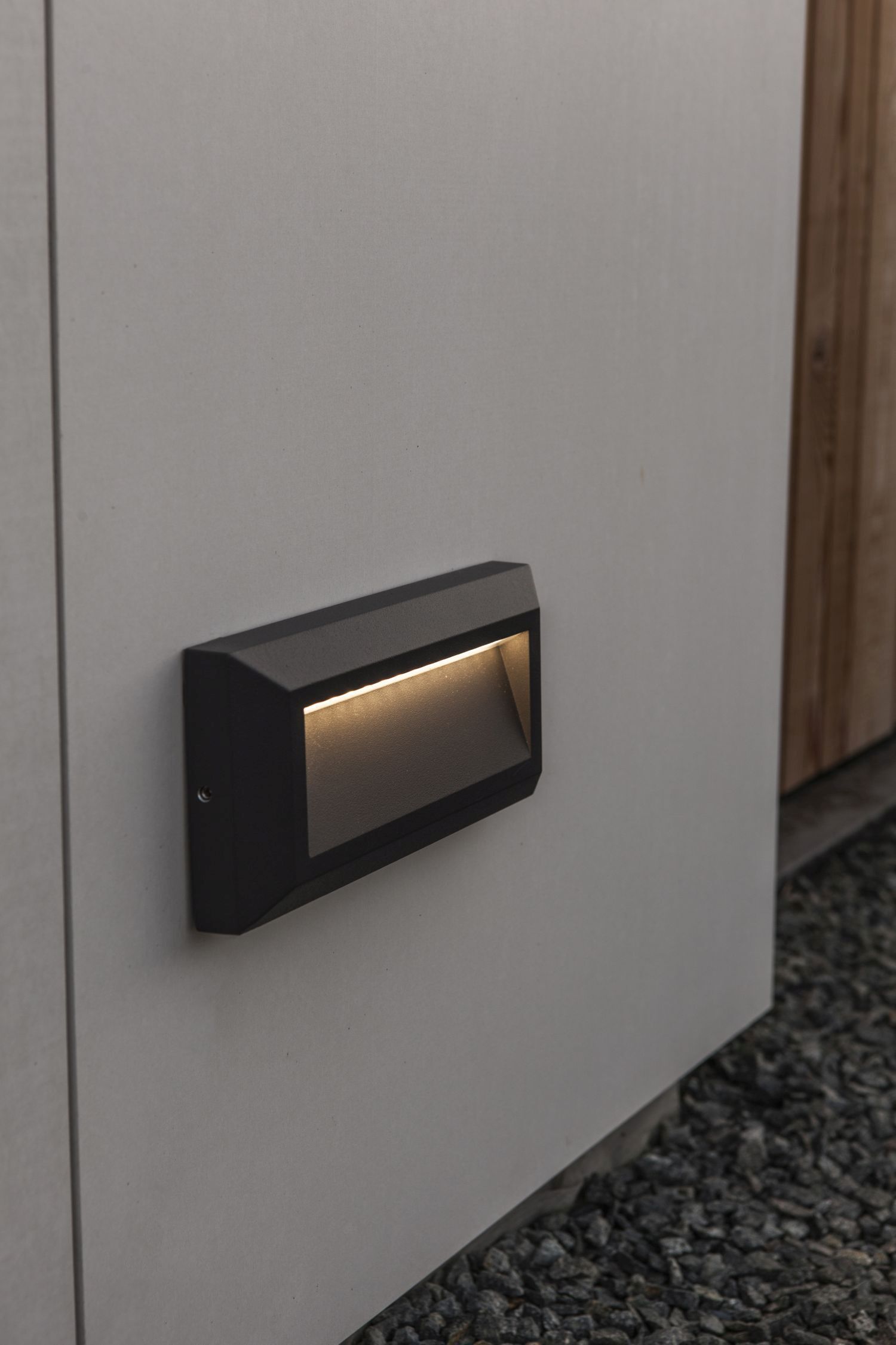 LED Wandleuchte Außen Aluminium Anthrazit IP54 B:23 cm