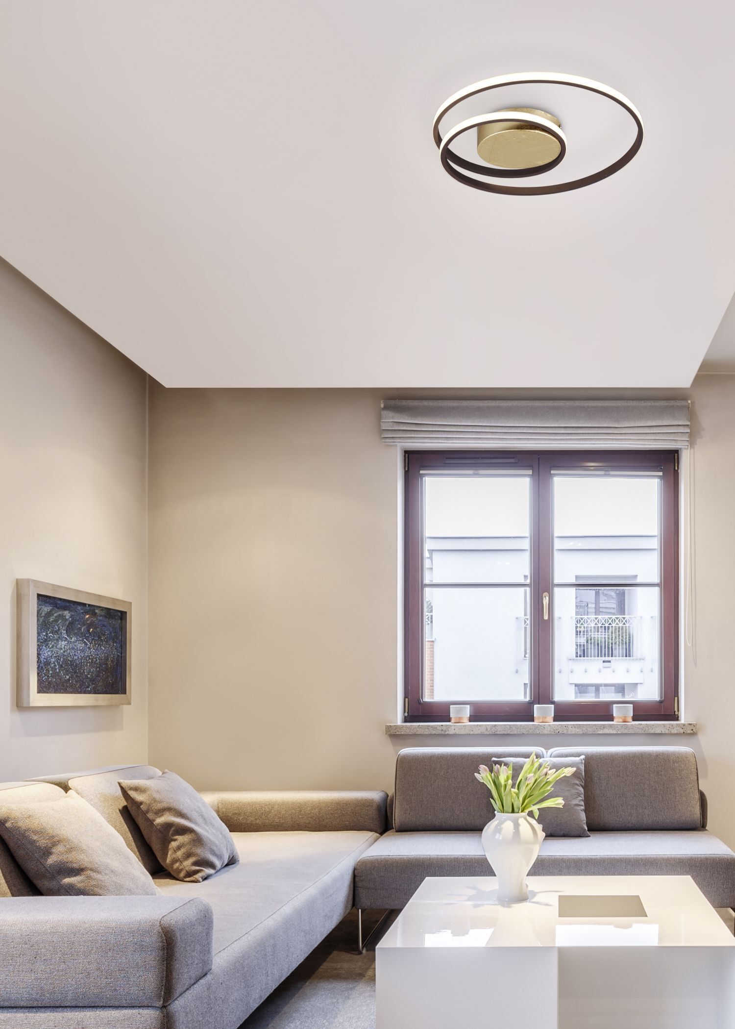 LED Deckenleuchte Metall Rost Schwarz B:39 cm Spirale Moebel, Wohnzimmer, Zimmer, Couch, Dekoration für Zuhause