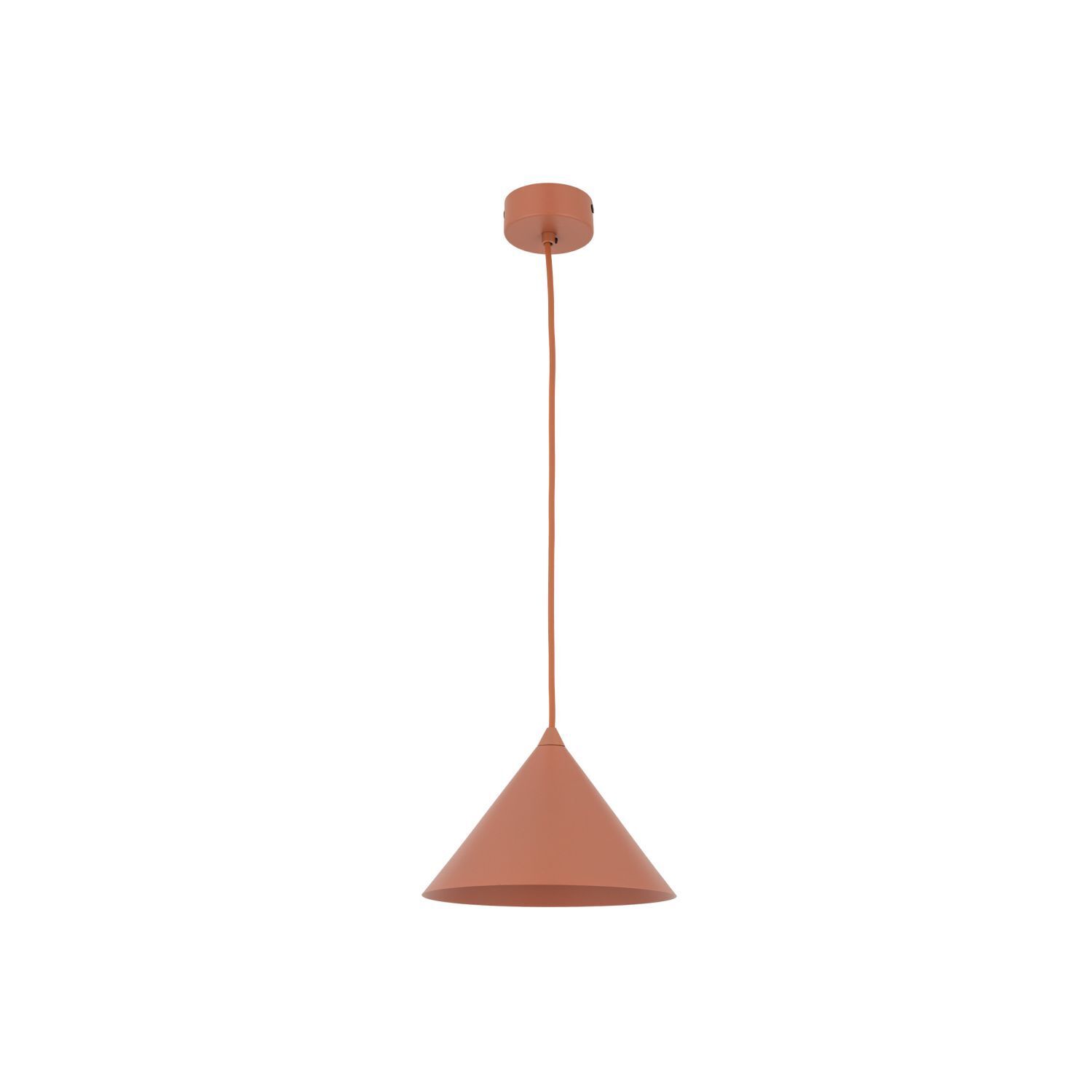 haengelampe-esszimmer-lampen-pendelleuchte-esstisch-cody-1x-e27-bis-15w-ziegelrot-metall-retro-le111347-01 Pendel, Lampenfassung, Kegelform, Terrakotta, Hängelampe