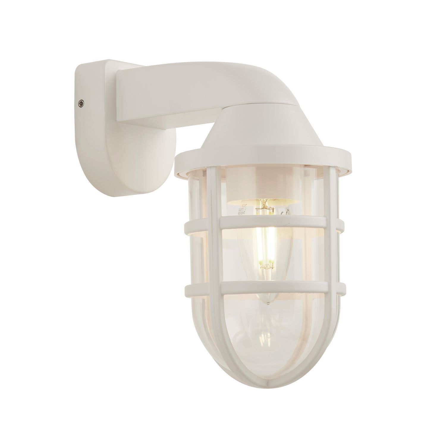 Lampe d'extérieur murale IP44 E27 blanc Maritim H : 21 cm petite