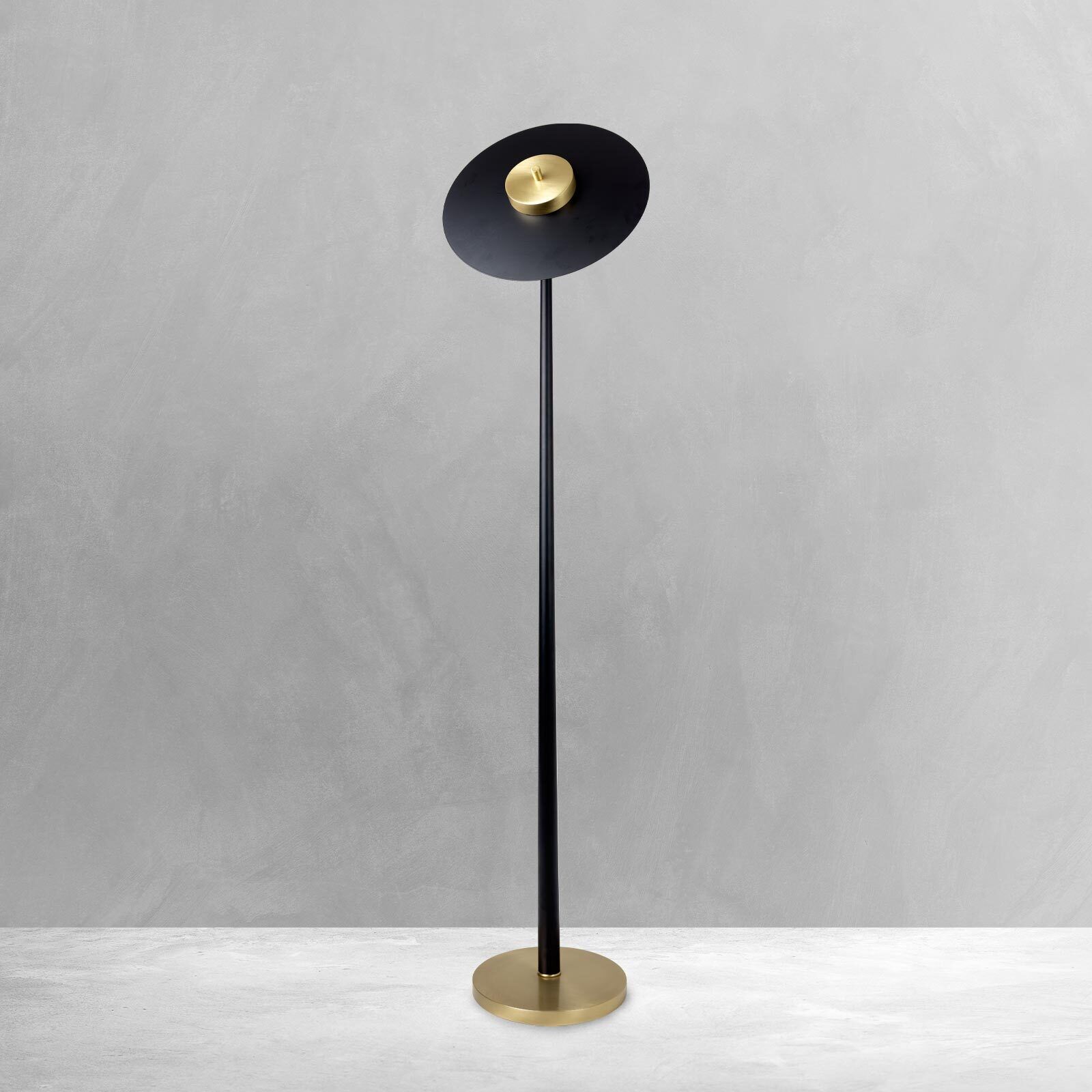 LED Stehleuchte Wohnzimmer 145 cm Eisen Messing massiv Lampe