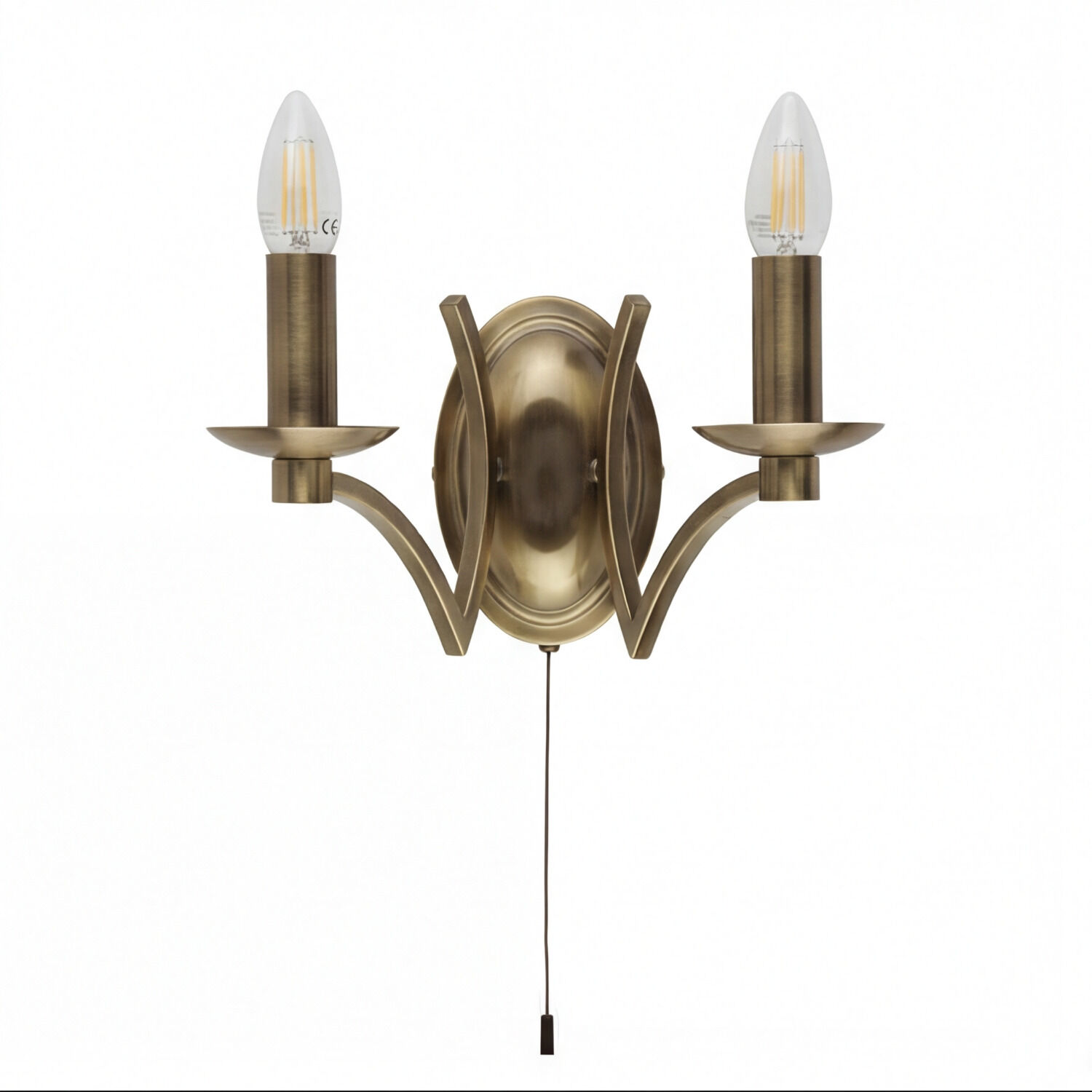 Wandlampe, Messing, Zweiarmig, Kandelaber, Wandleuchte