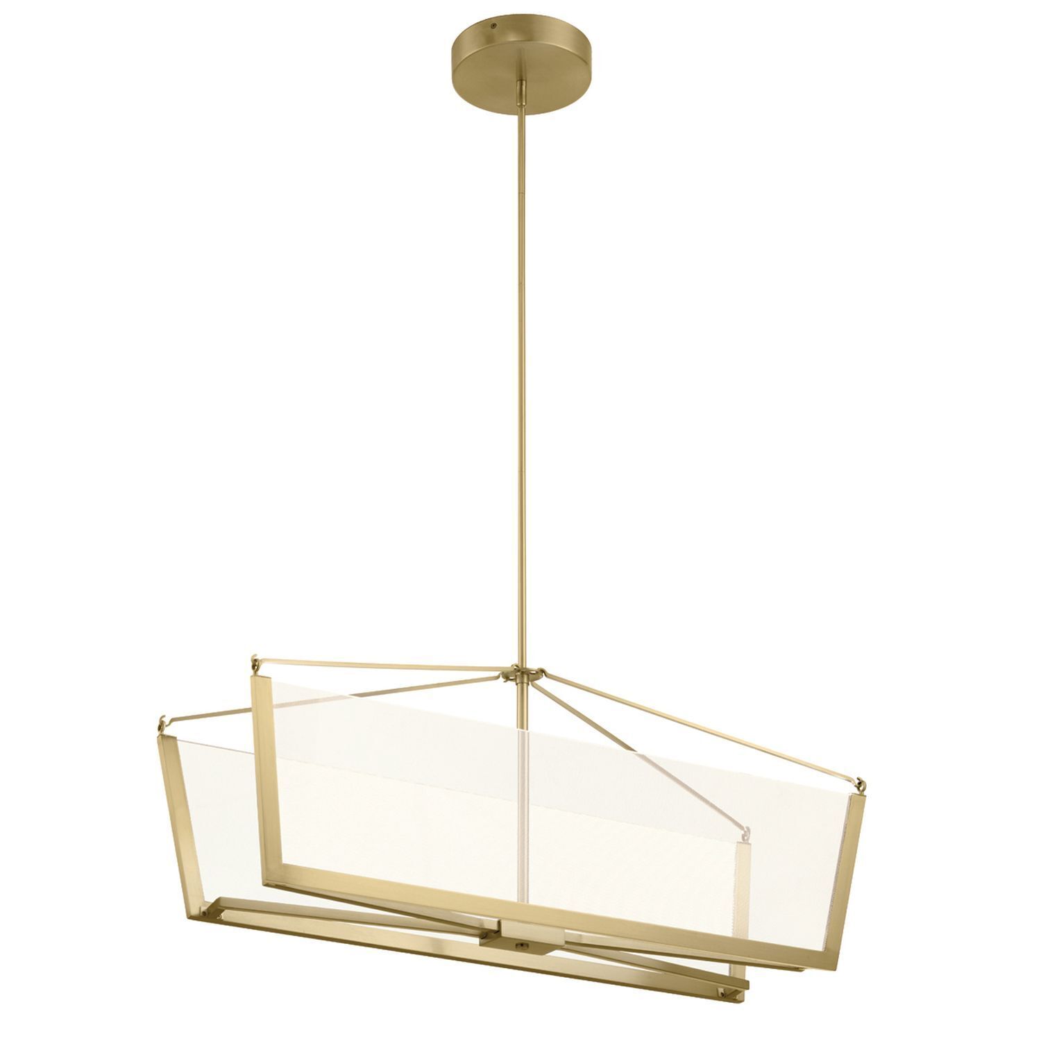 Hängelampe LED in Creme Gold B: 96,7 cm Modern Design Lampe, Kronleuchter, Leuchte