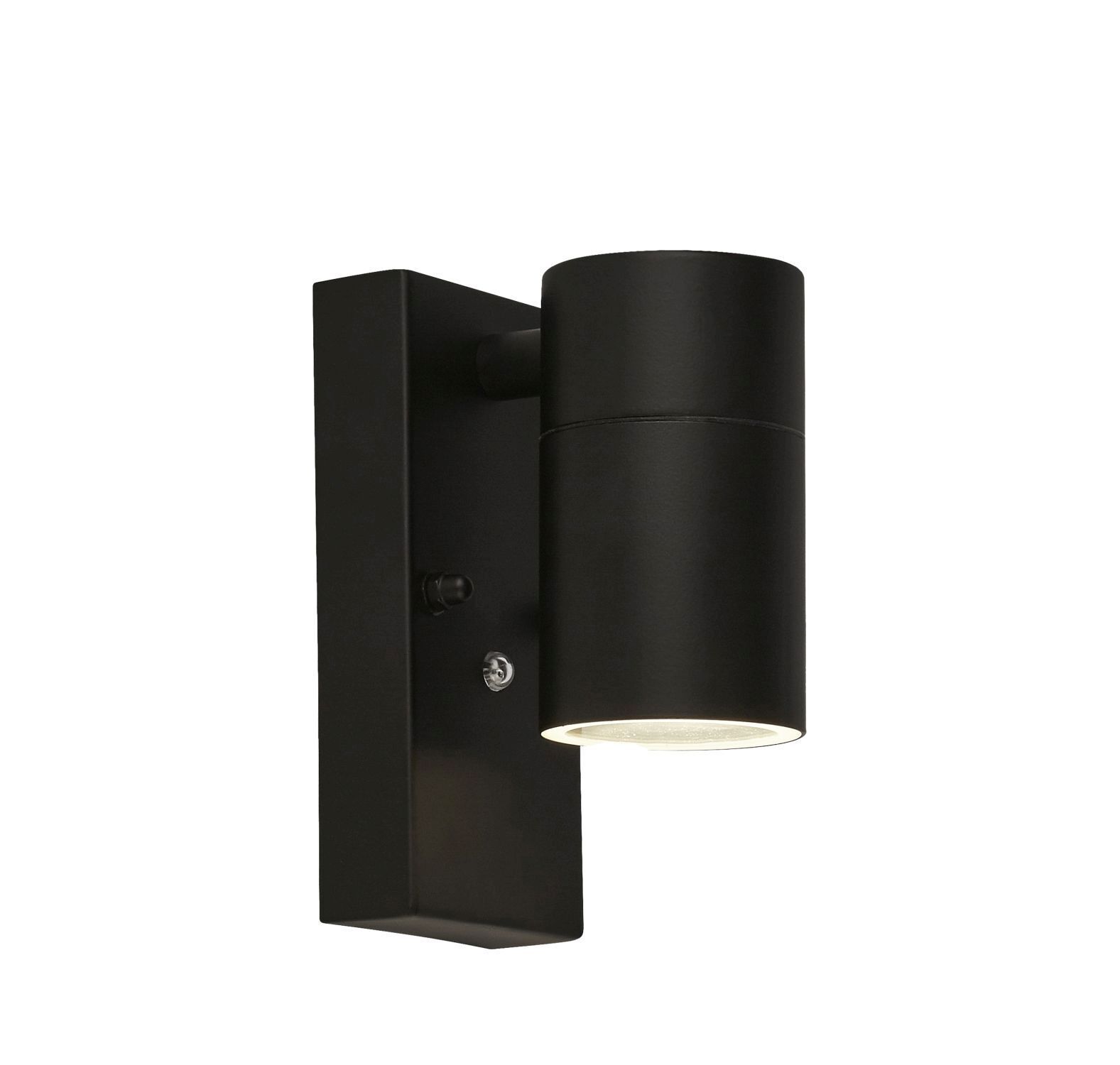 Außenwandlampe Schwarz IP44 Metall H:15 cm akzentuiert