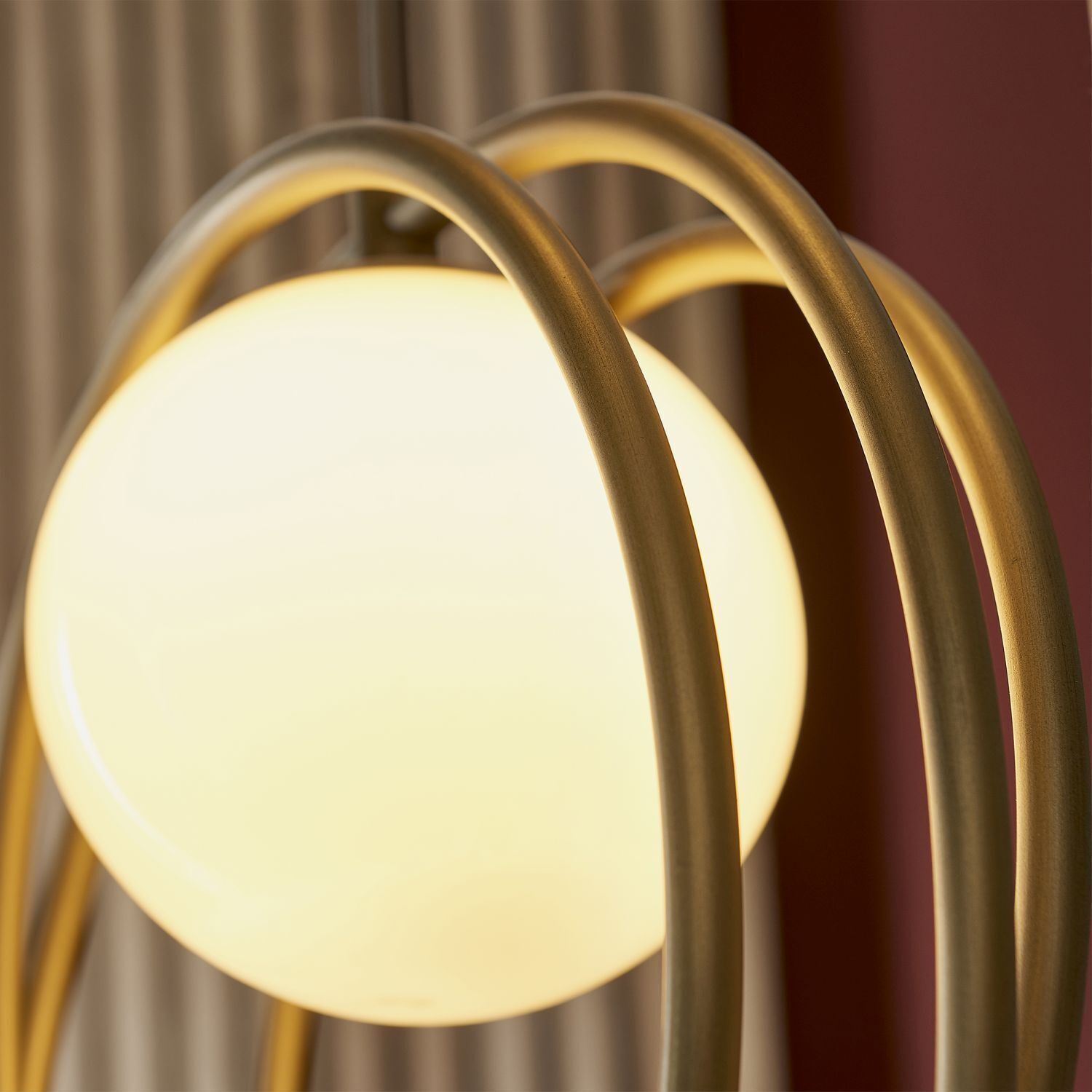 Hängelampe 3-flammig Metall Glas höhenverstellbar Gold Weiß G9