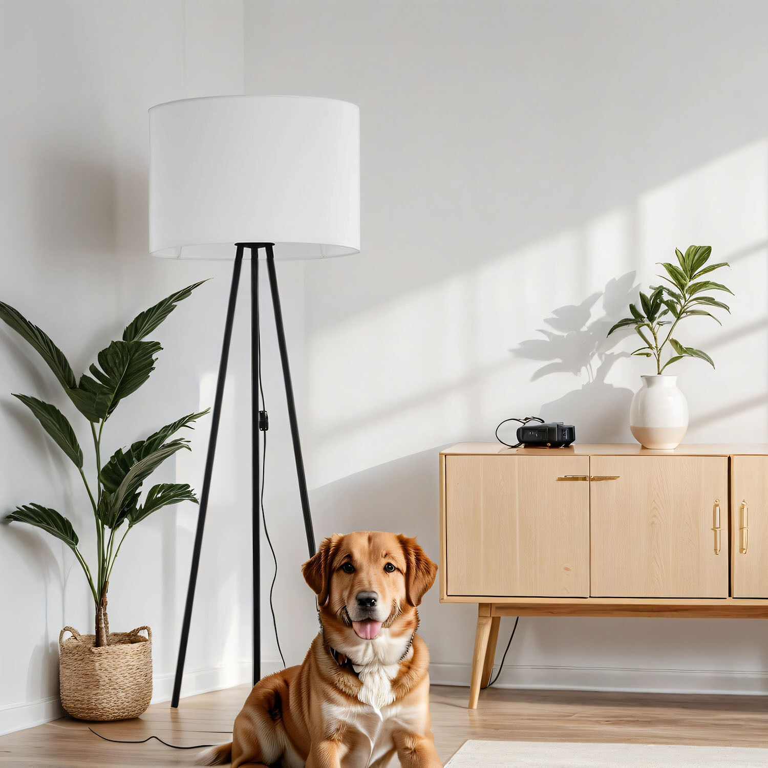 Lampe, Pflanze, Stehlampe, Hund, Haustier
