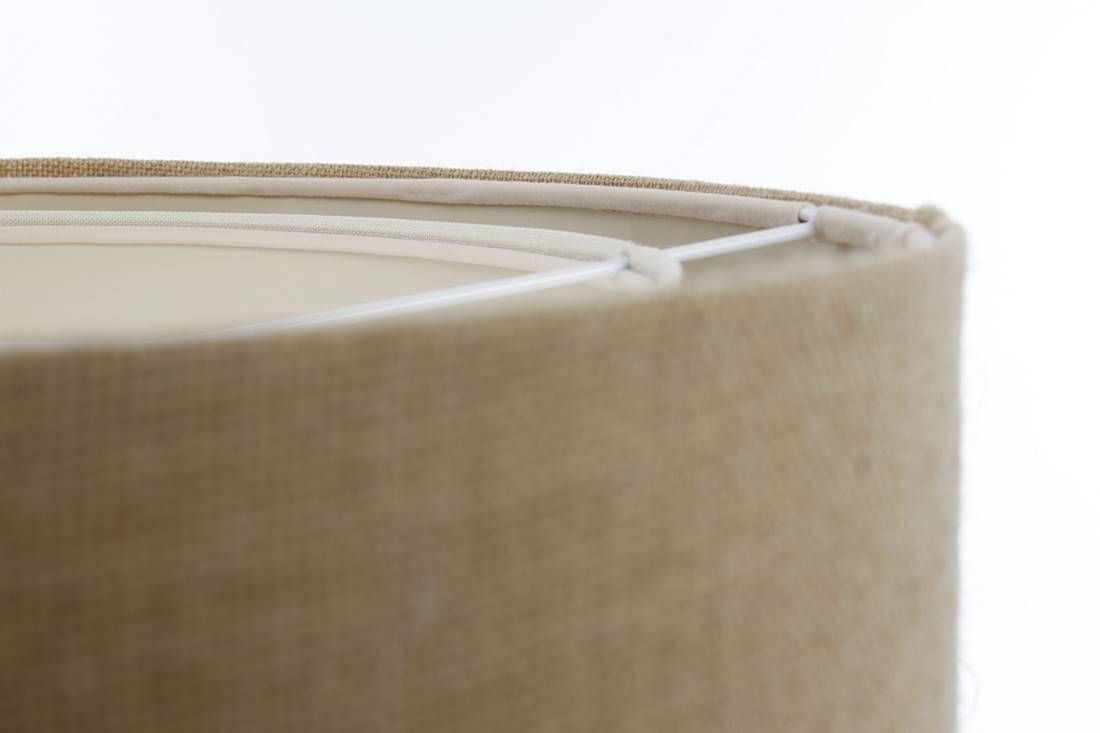 Suspension ronde Ø 50 cm Tissu Nature Crème E27 Boho