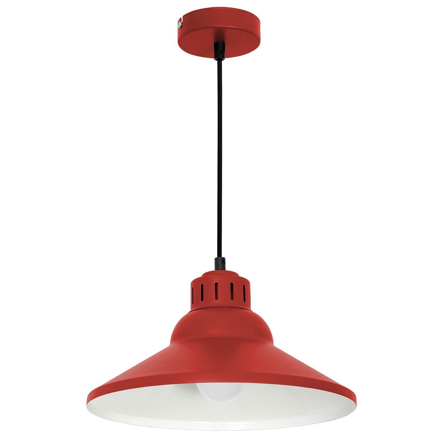 Loft Pendelleuchte Metall Rot Weiß Ø30 cm E27 dekorativ