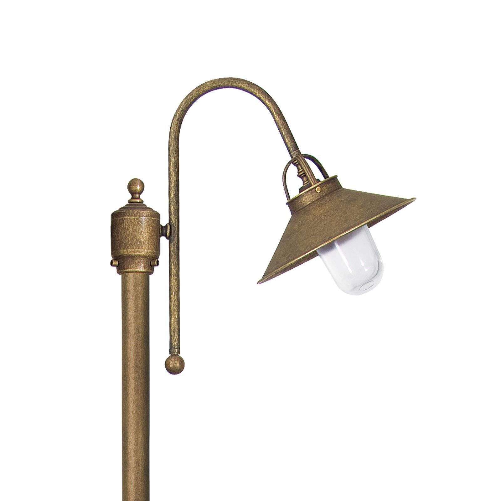Stehlampe außen IP44 E27 148 cm Messing Glas Maritim Lampe, Lampenschirm, Bronze, Zimmer, Duscharmatur
