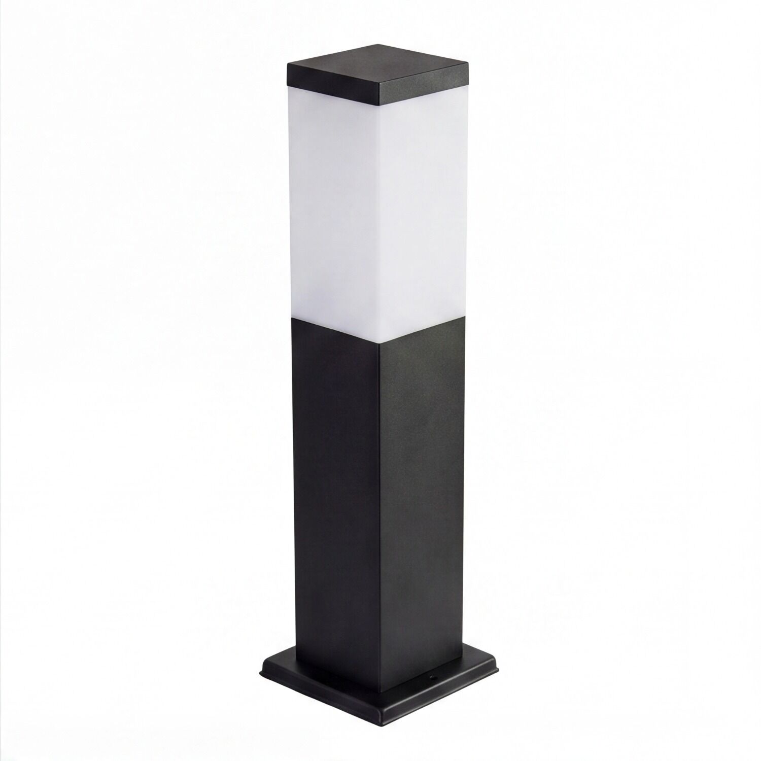 le51400-stehlampe-aussen-modern-ip44-schwarz-weiss-04 Standleuchte, Außenleuchte, Schwarz-Weiß, Halterung, Lichtsäule