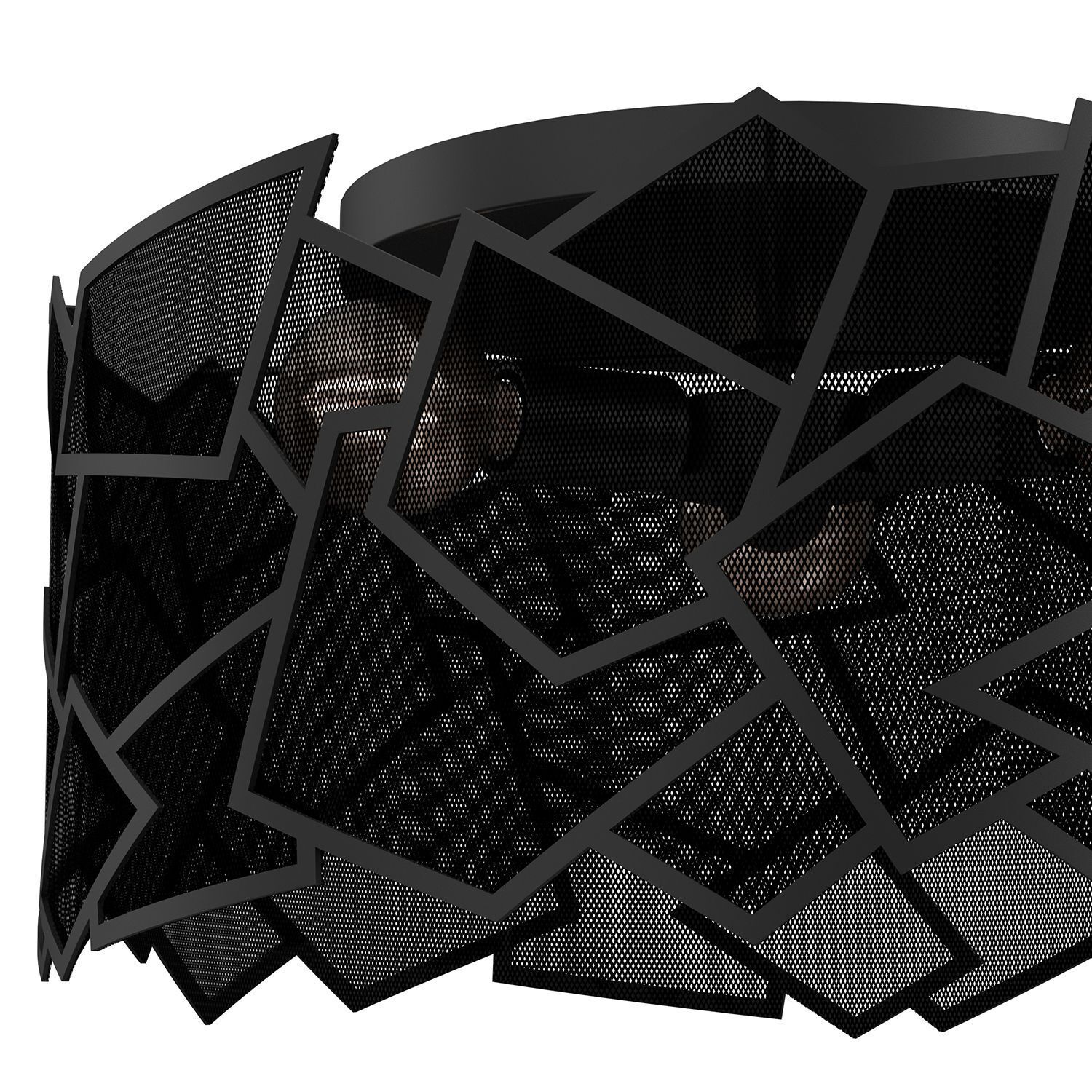 Dekorative Wandlampe Metall Schwarz B:49,5 cm Modern