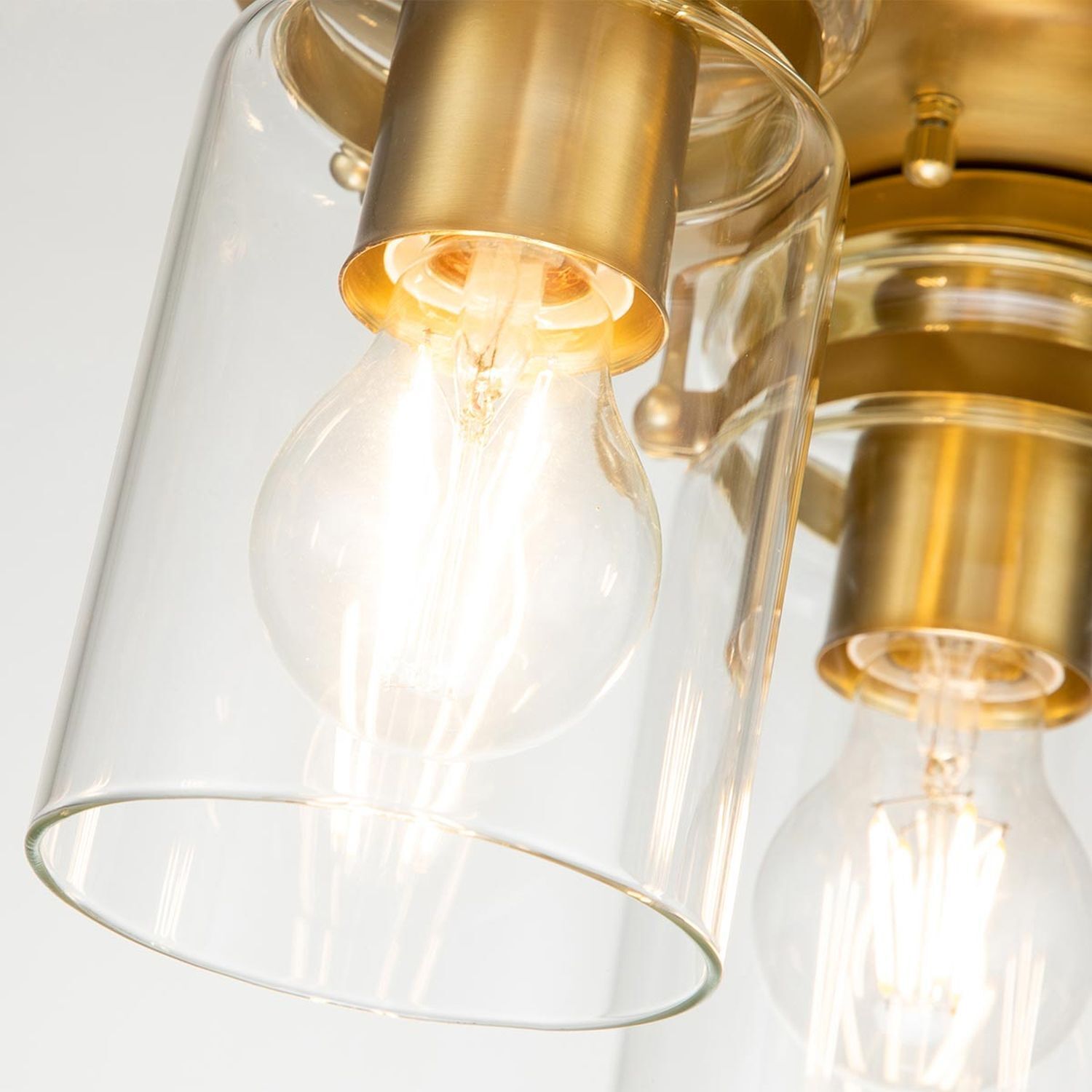 lampe, pendel, glas, klar, gold