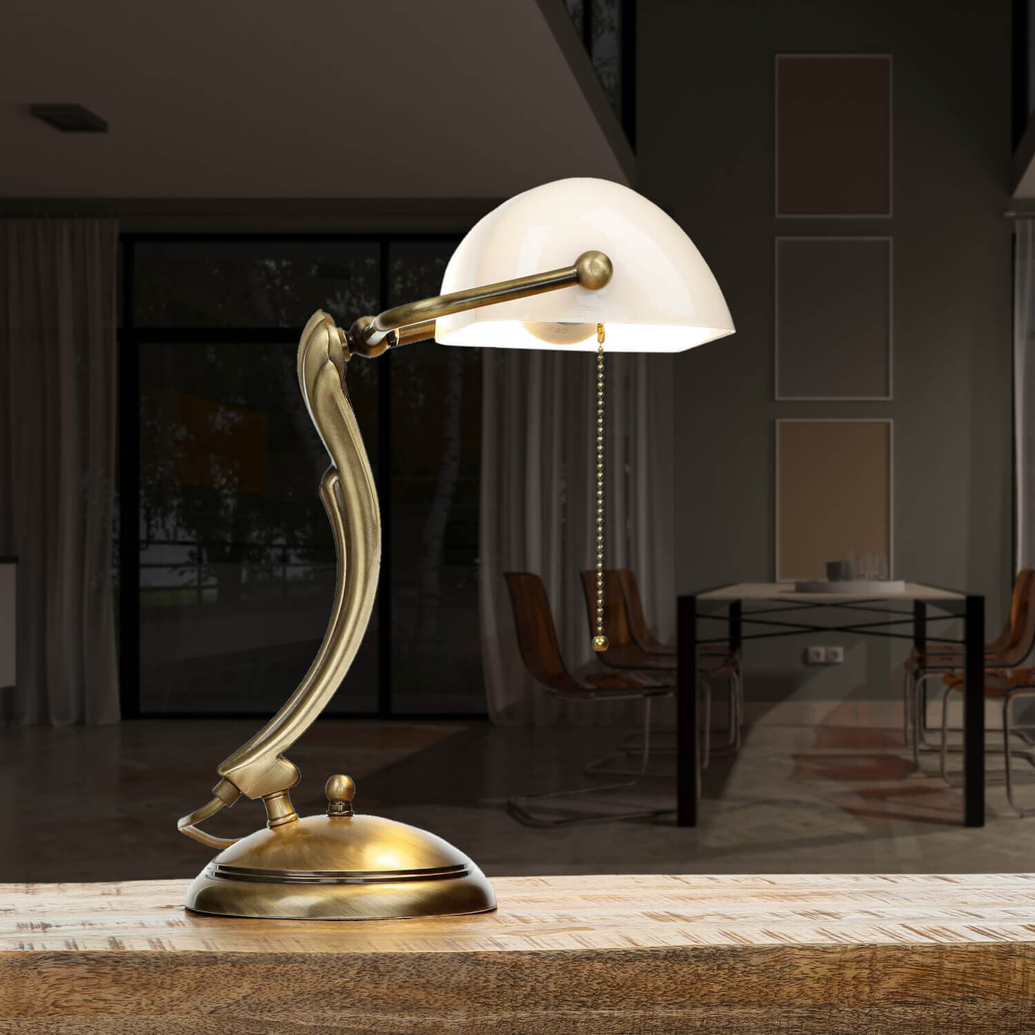 Lampe, Tischlampe, Stuhl, Mobiliar