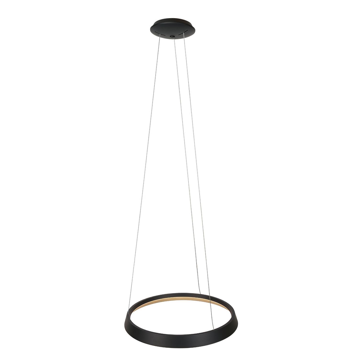 LED Hängelampe rund Schwarz B:60 cm 50 W 2700 K elegant Leuchter, Lampe