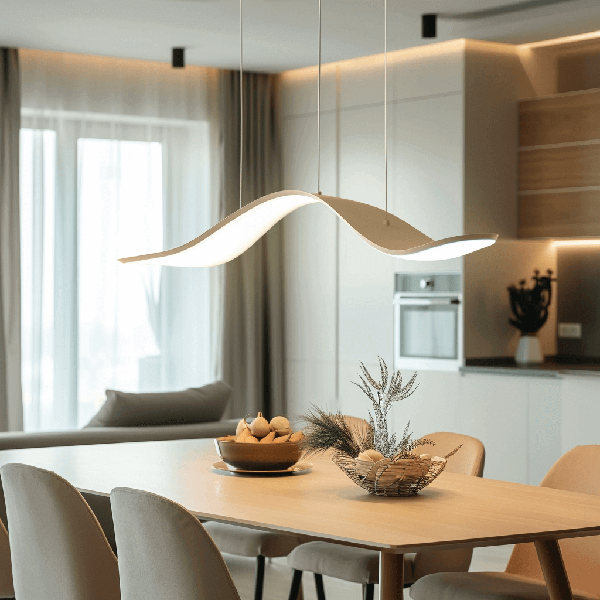 Moderne Lampen pendant lamp, curved light, kitchen dining, modern lighting, minimalist decor