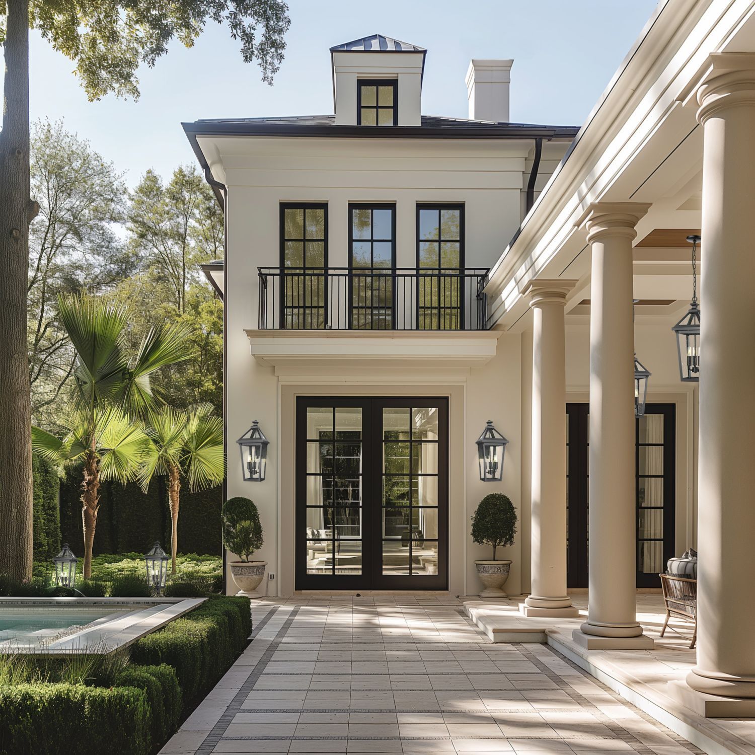 Wohnen, Haus, Portikus, Villa, Tür