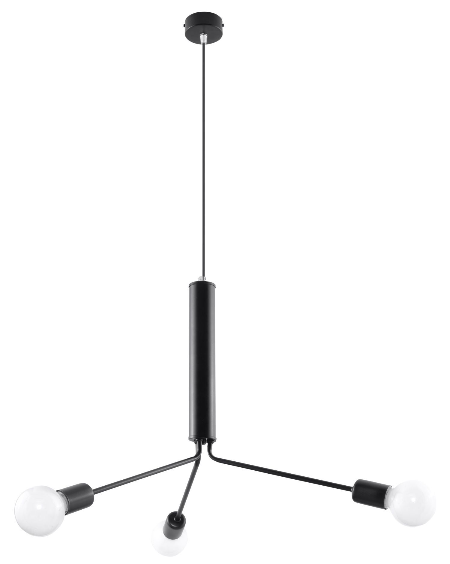 Lampe à suspendre Lampe à suspendre en métal 3-flamme E27 noir