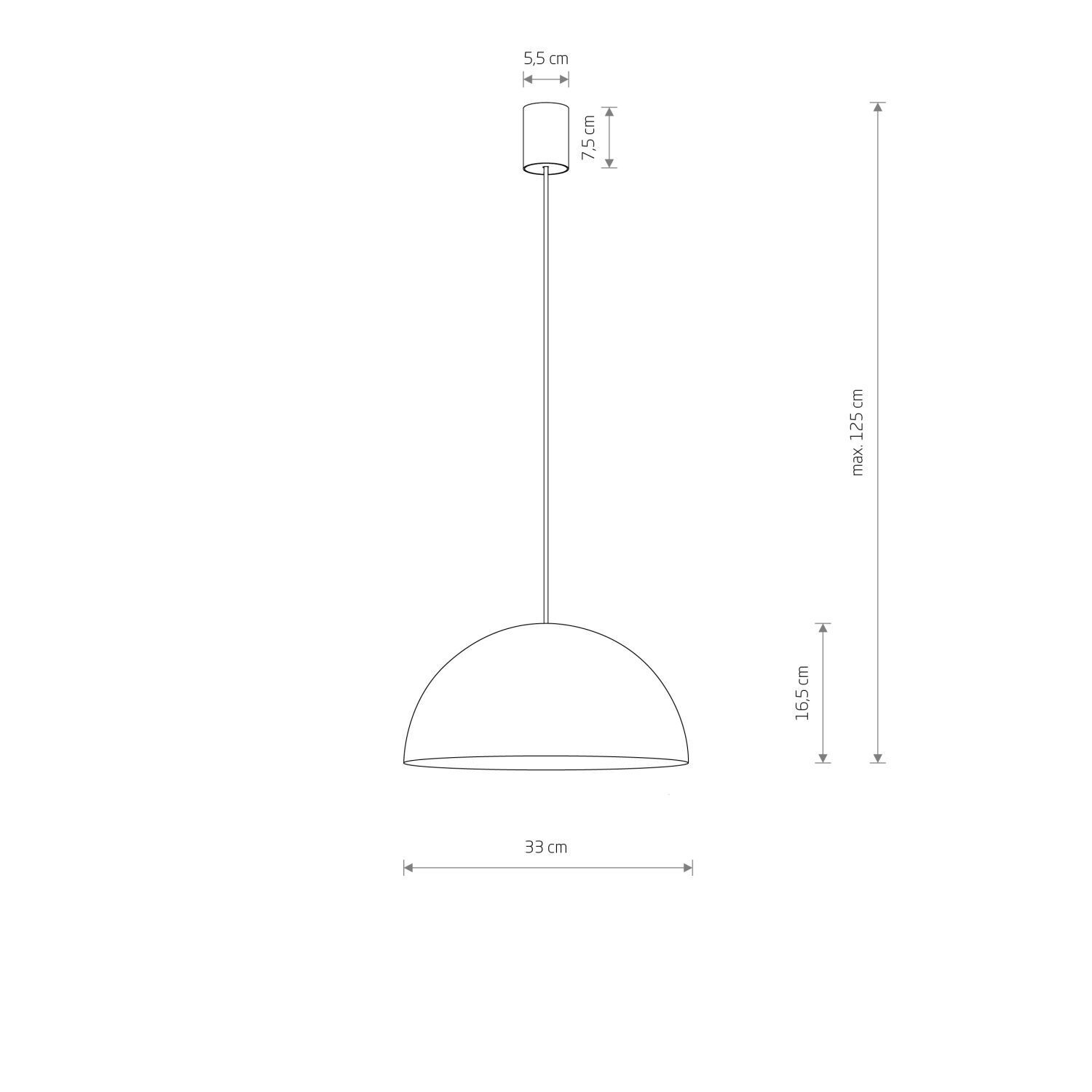 Lampe à suspendre métal rond Ø 33 cm GX53 en or mat