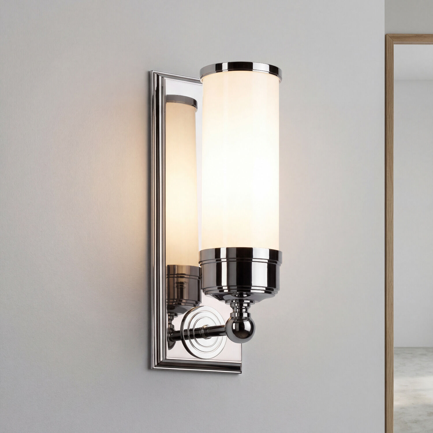 wandleuchte-wandlampe-tonia-1-flammig-badlampechrom-poliert-weiss-jugendstil-1303-1 Wandlampe, Wandlampe, Metall, Chrom, Beleuchtung