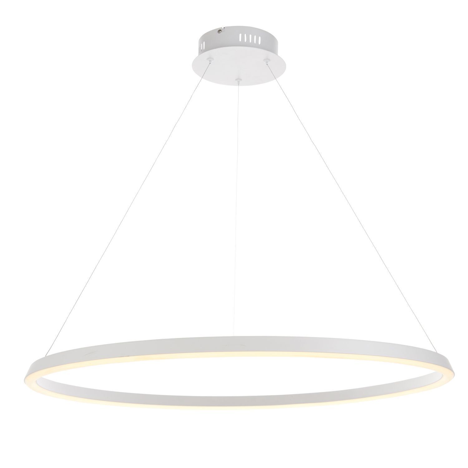 LED Kronleuchter Weiß Ø 80 cm Ring Alu Modern Design
