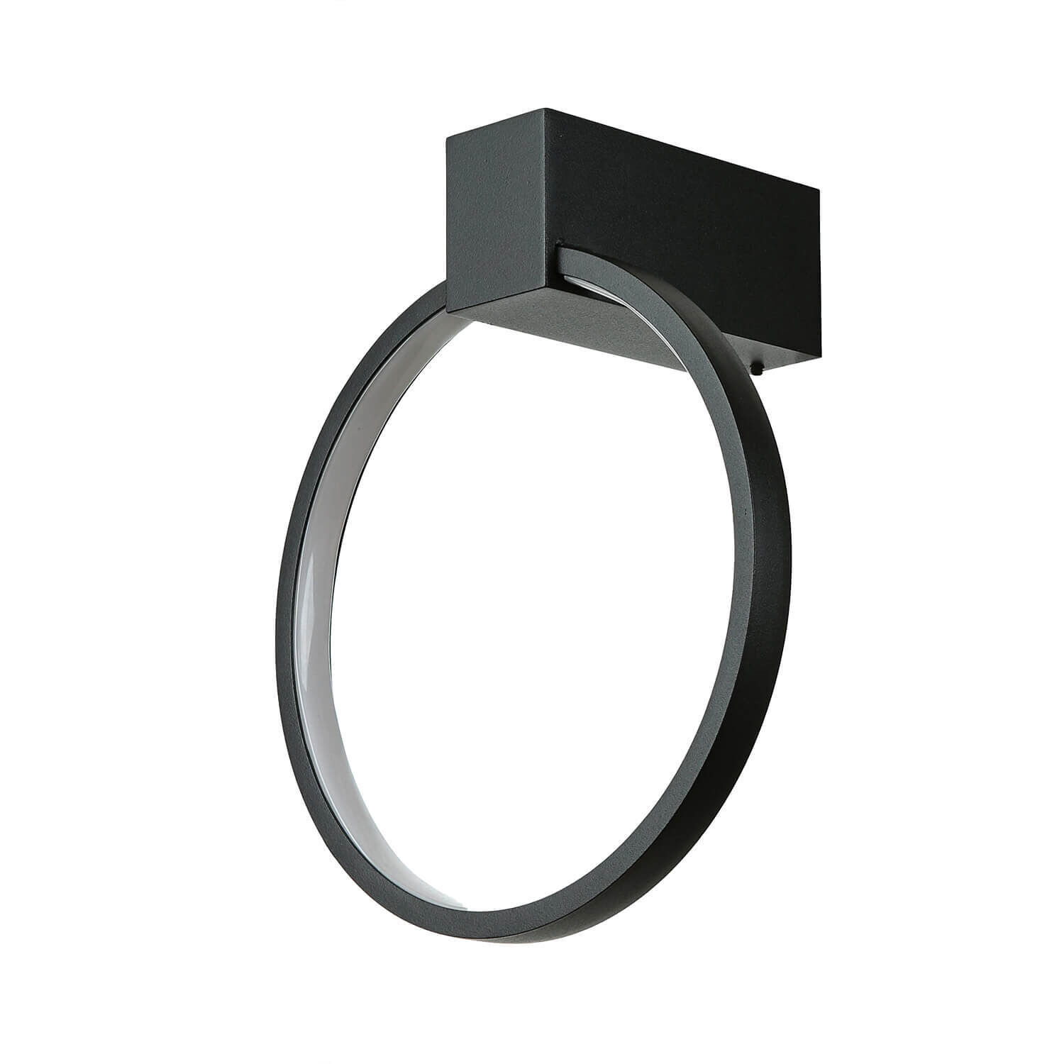 LED Wandlampe Schwarz 4000 K Ring Ø 18 cm dekorativ