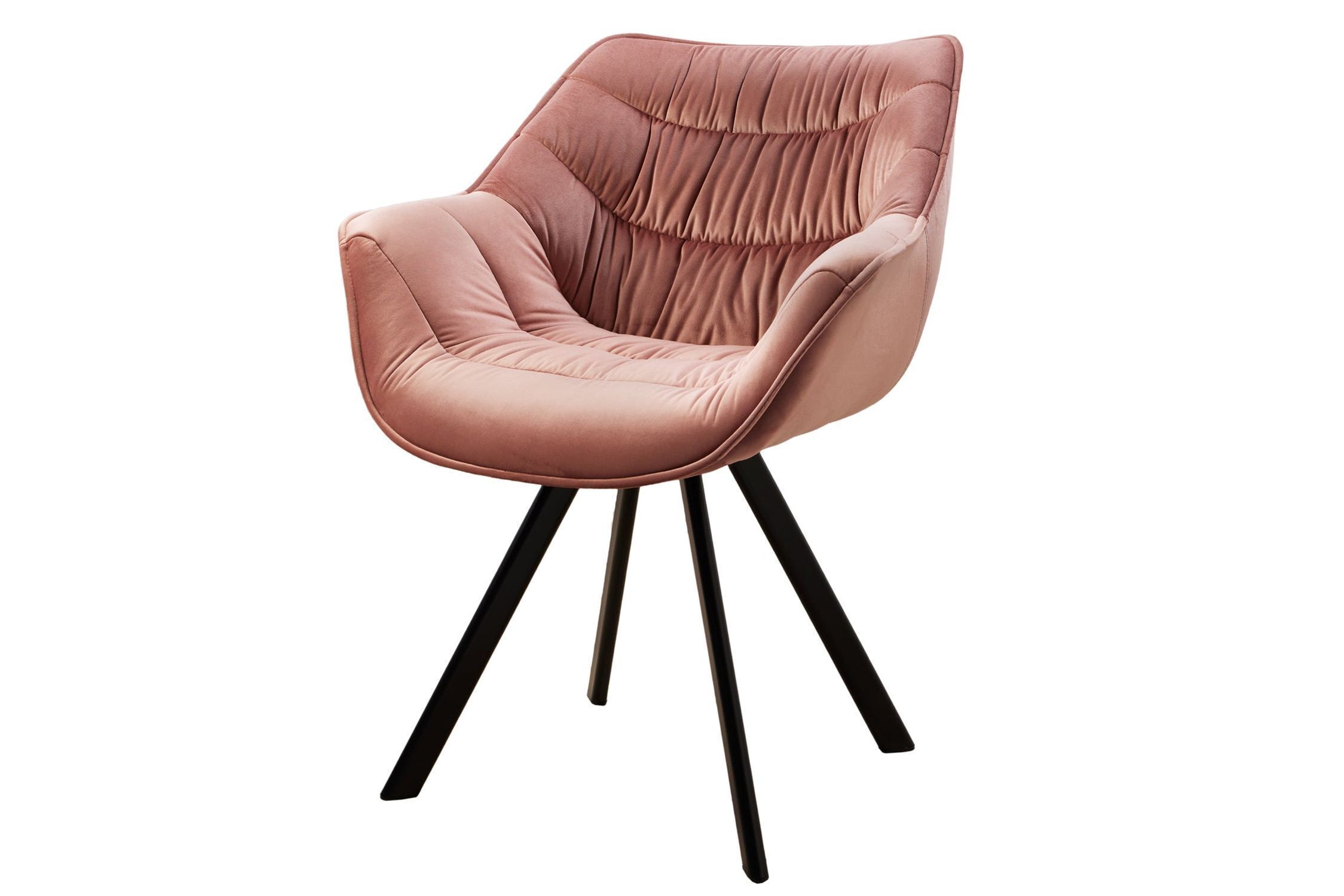 Chaise de salle à manger velours métal rose noir avec accoudoirs Moebel, Stuhl, Sessel