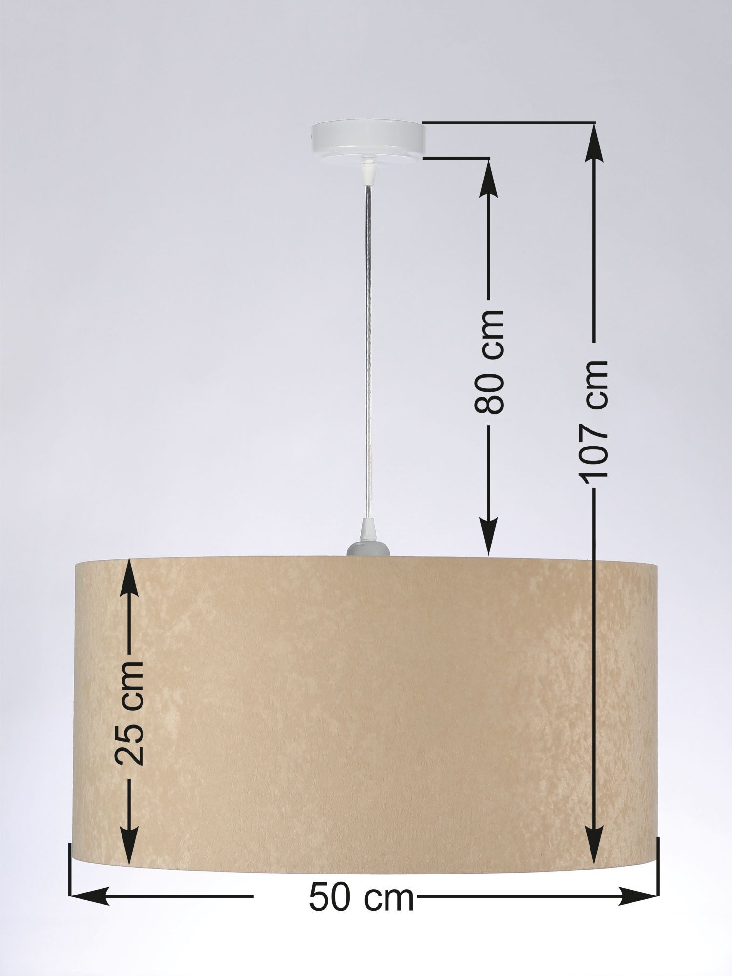 Hängelampe rund Weiß Beige Silber Retro Wohnzimmer Lampe