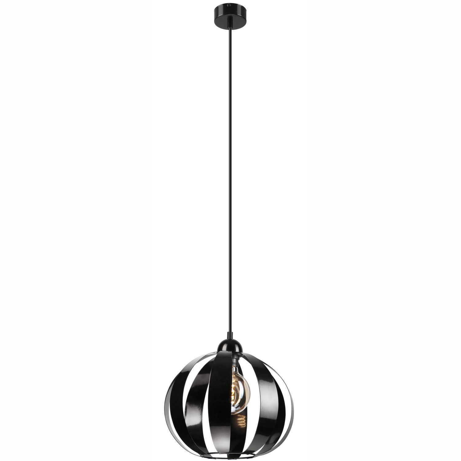 Lampe à suspendre Noir E27 Ø 28 cm Métal Rétro ORVAR