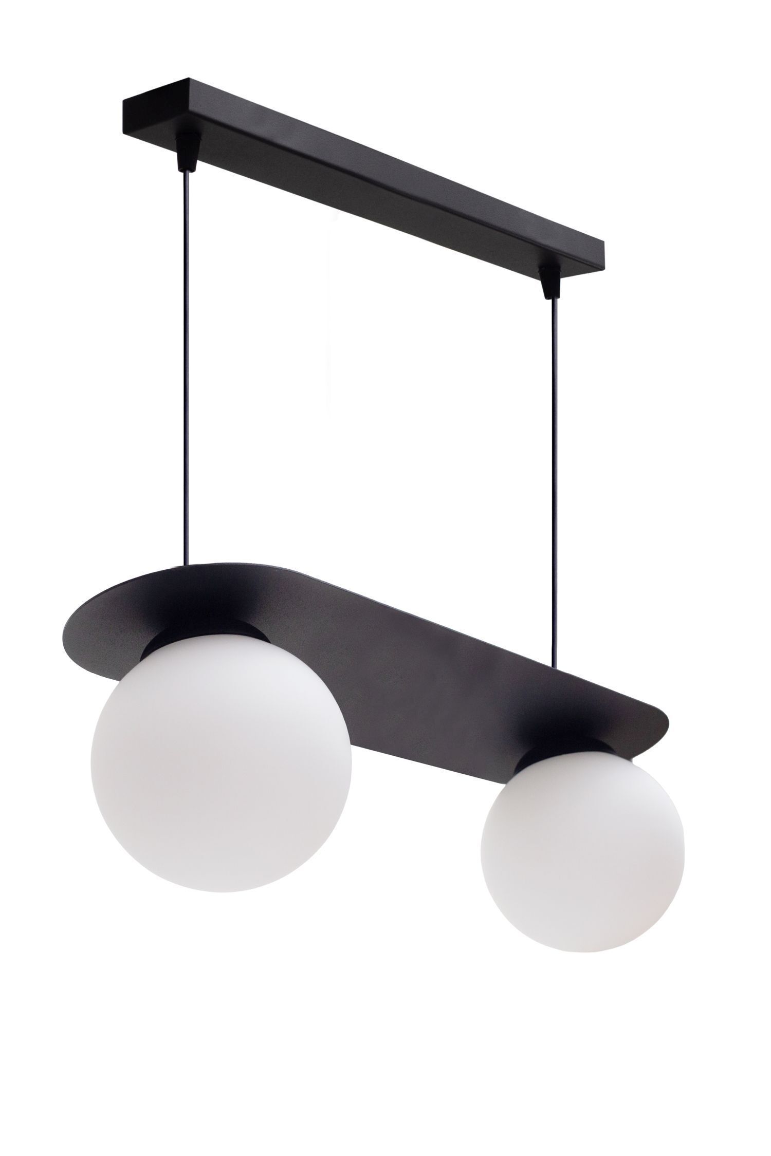 Blendarme Pendelleuchte Glaskugeln E27 2-flmg Schwarz Leuchte, Deckenleuchte, Lampe