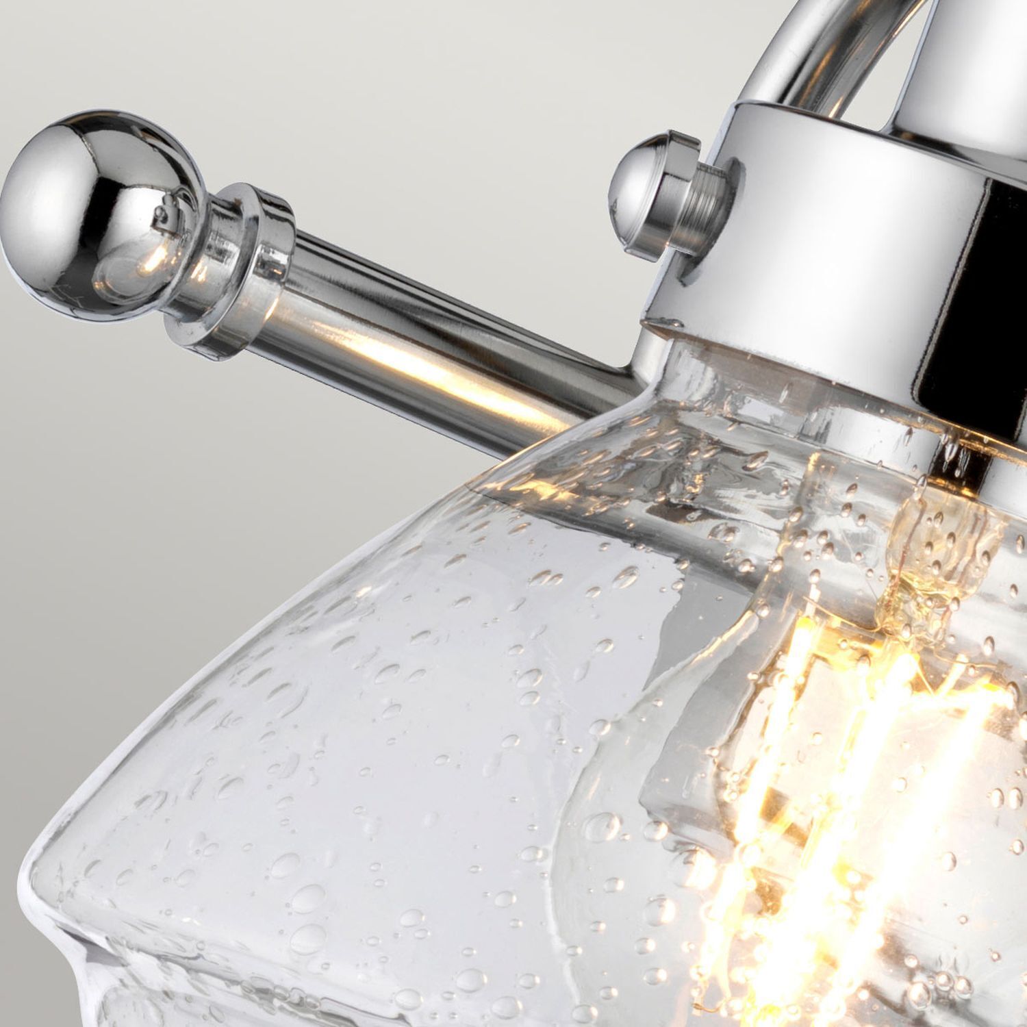 Glühbirne, Dekanter, Lampenarm, Klarer Glass, Chrom-Finish