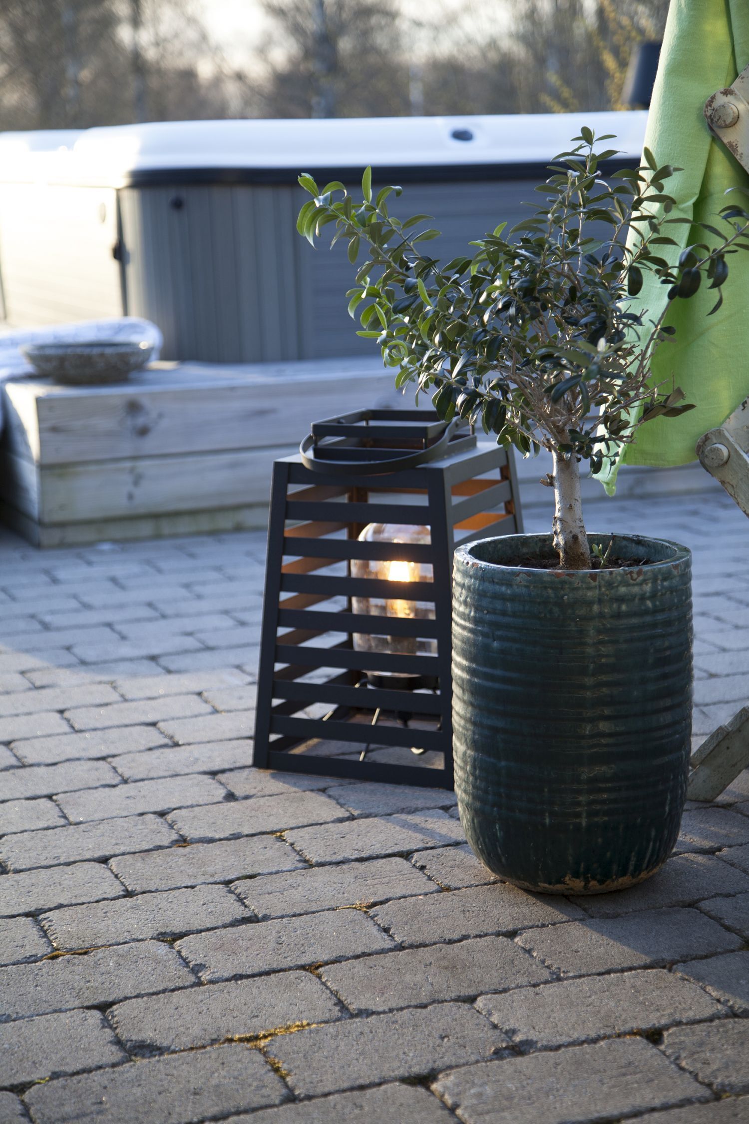 Tischlampe außen mit Kabel 60 cm hoch IP44 E27 SIGNE pflanzentopf, pflanze, outdoor, terrassengestaltung, laterne