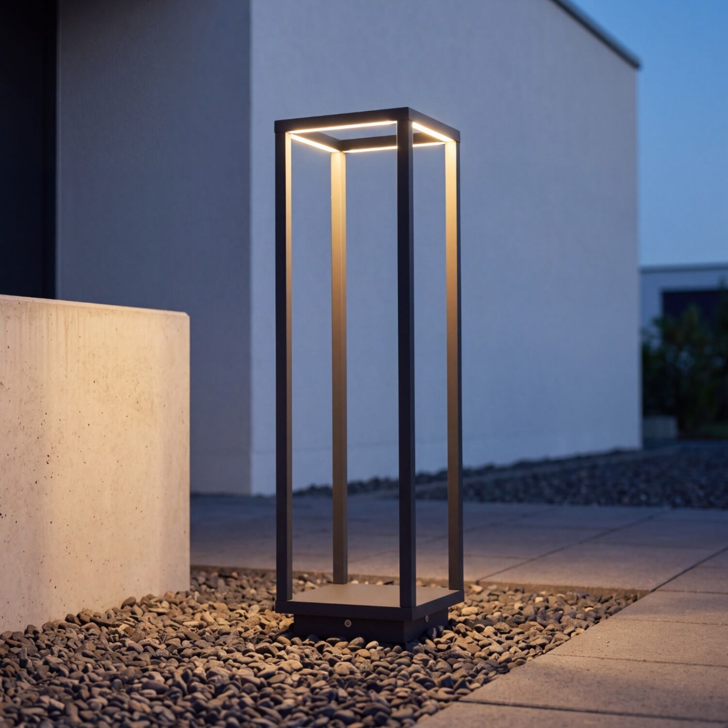 Gartenlampe, Standleuchte, Außenbeleuchtung, LED-Lampe, Metallrahmen