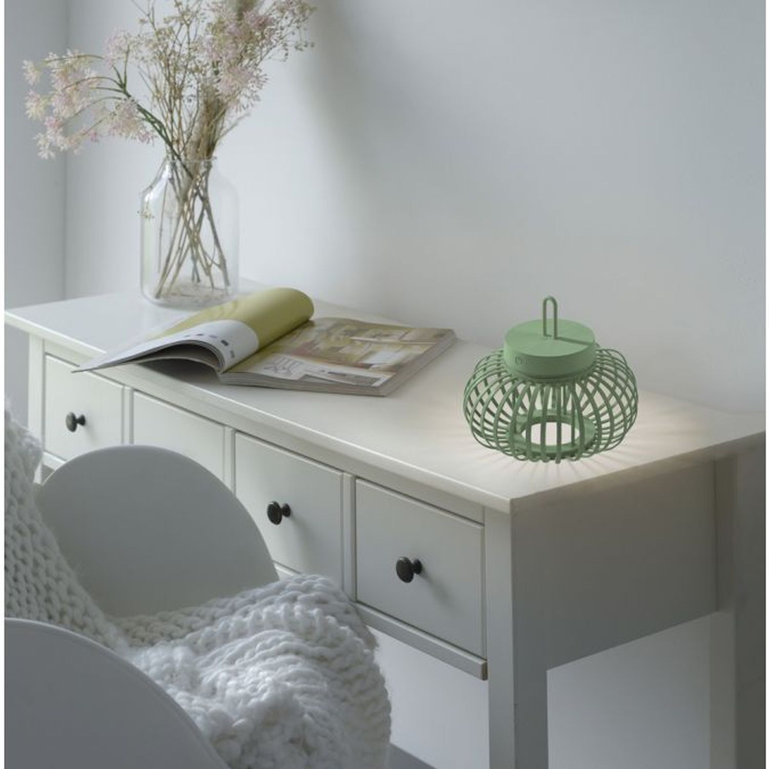 Lampe de table LED rechargeable Dimmer Touch 22 cm IP44 2 W vert Moebel, Tabelle, Anrichte, Schreibtisch