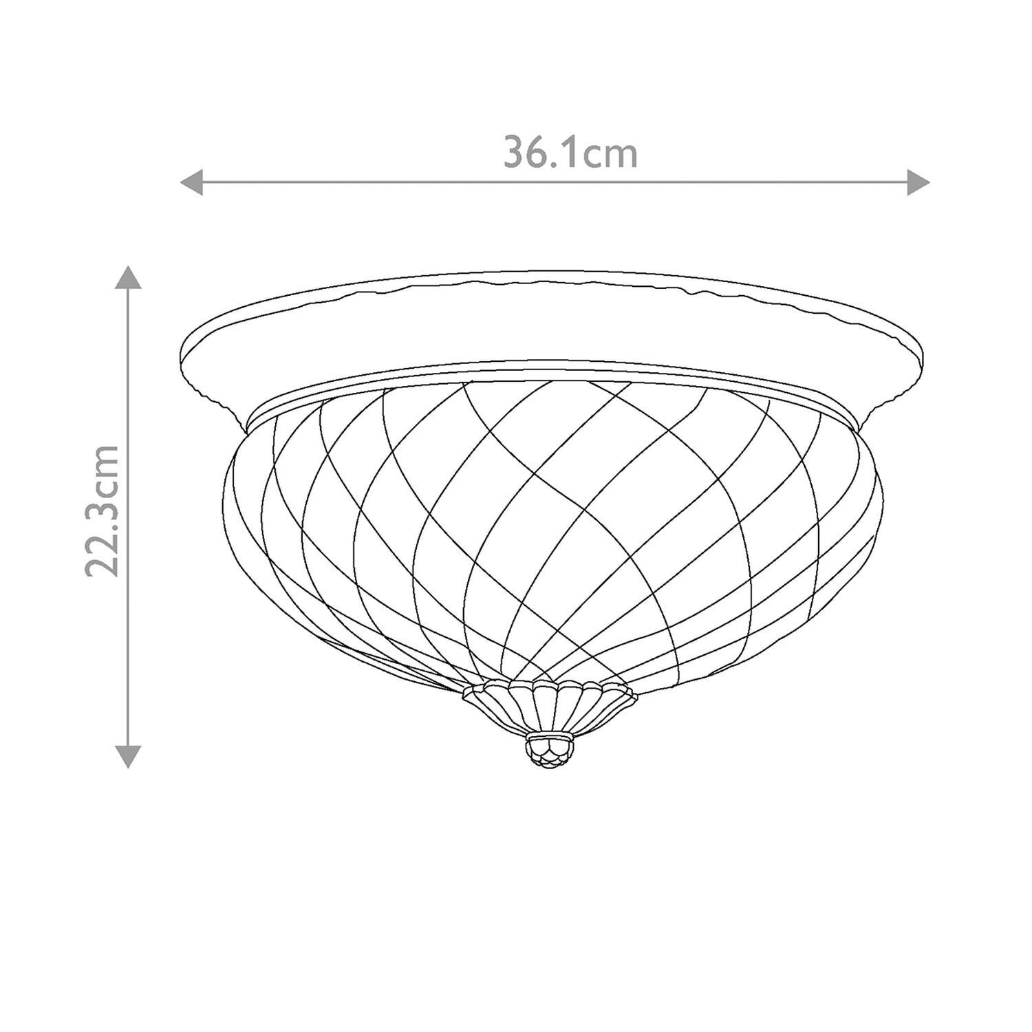 Deckenlampe Messing Glas rund D: 36,1 cm 3x E27 ANABELL 8