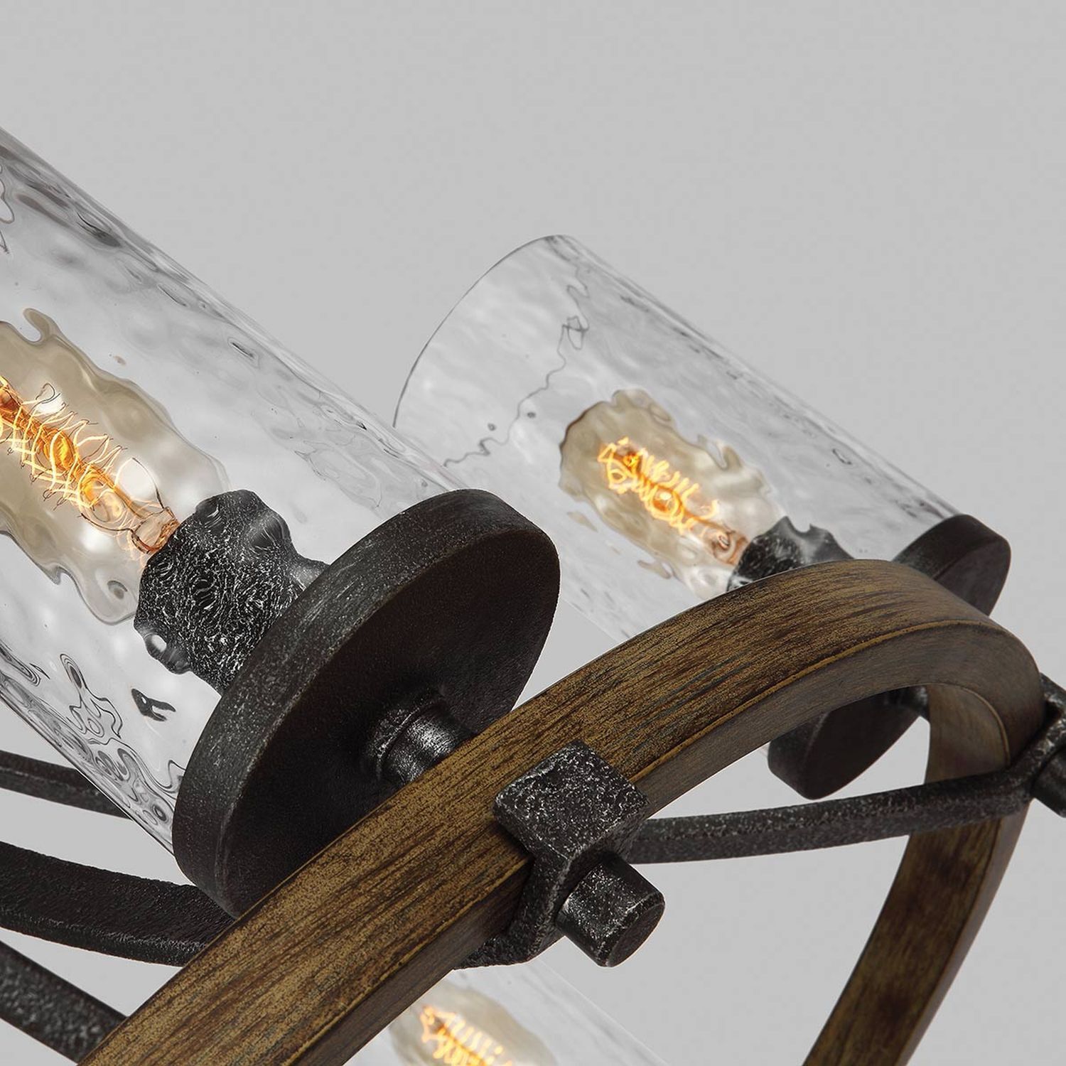 Kronleuchter Rustikal Glas Metall E27 D: 77,2 cm rund Lampe, Klebeband