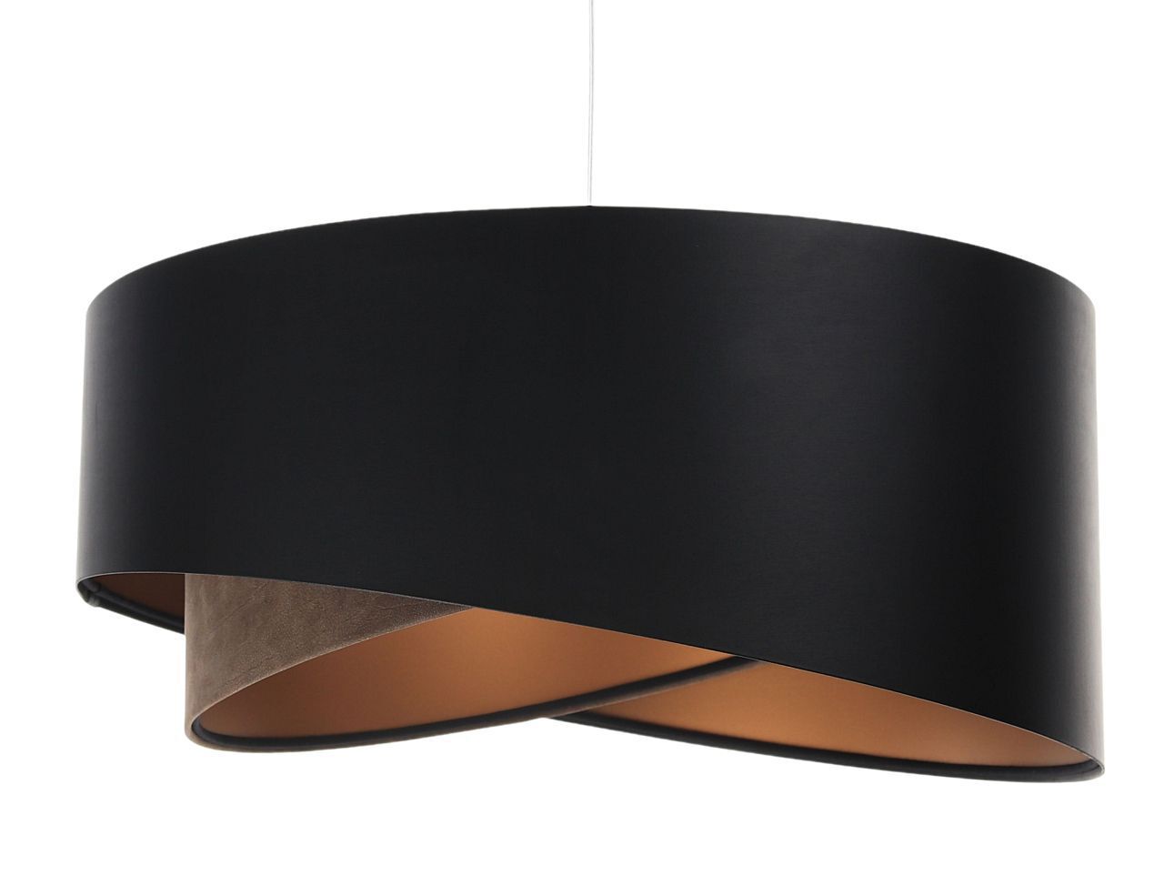 Lampe à suspendre noir brun or E27 ronde D : 50 cm Latex