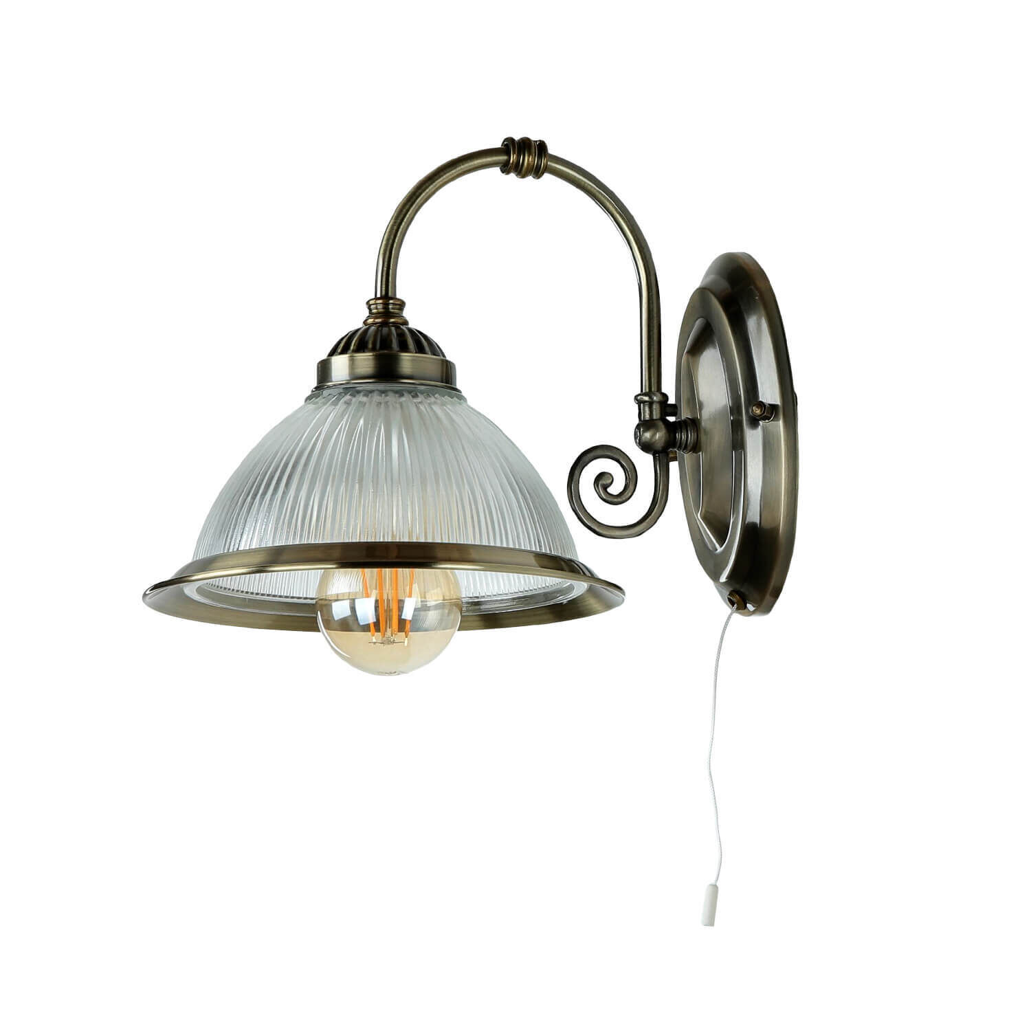Jugendstil Wandlampe mit Glasschirm Antik Leuchte, Drinnen, Zimmer, Duscharmatur, Lampe