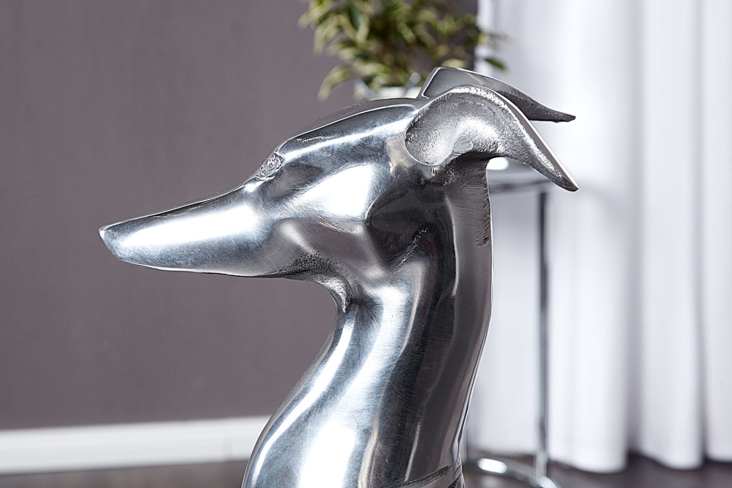 Statue Déco Lévrier Aluminium 25x40 cm en argent Sinken, Waschbeckenhahn