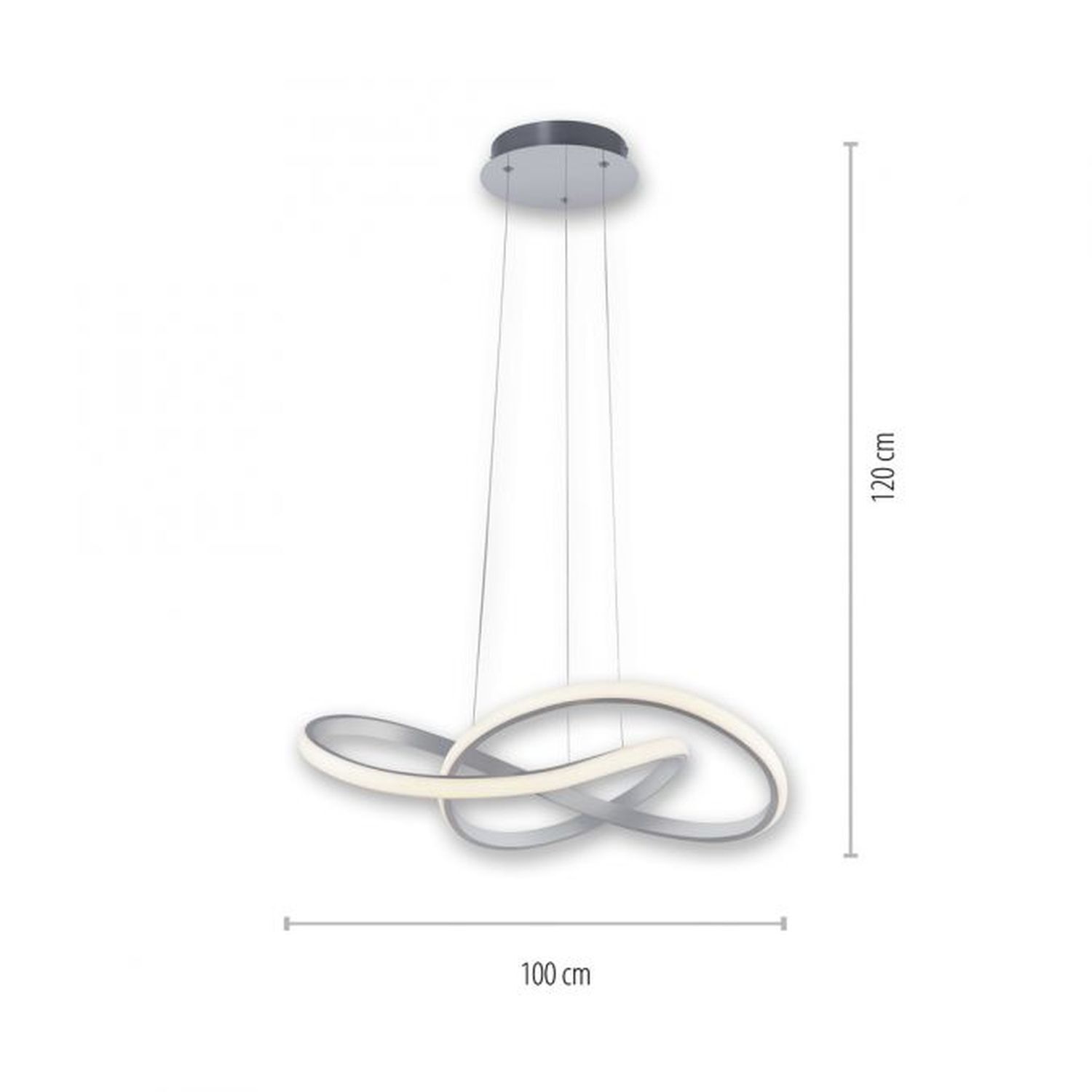 Dimmbare LED Pendelleuchte in Aluminium 3000 K L:57 cm