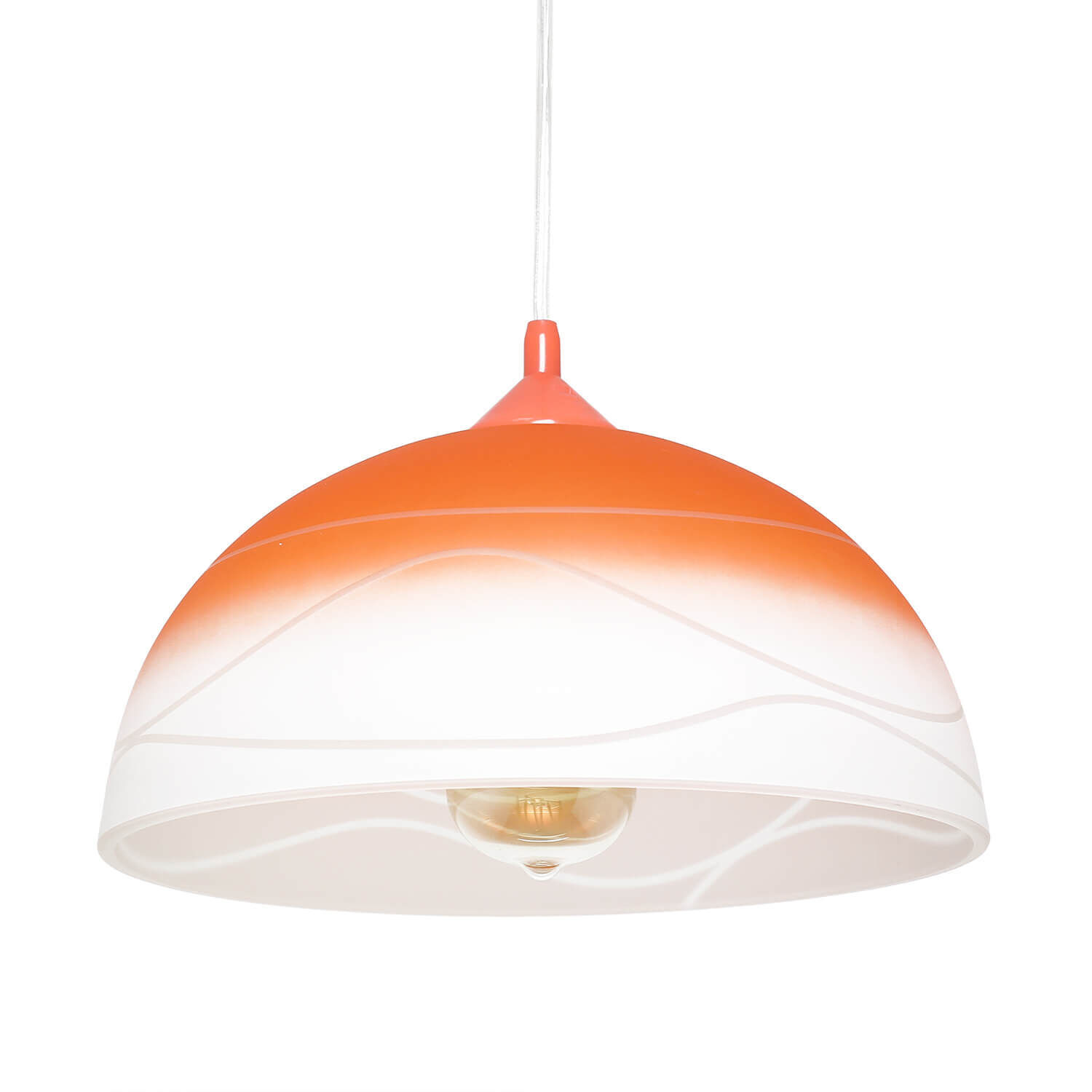 Pendelleuchte Orange rund Esstisch Retro ADANIA